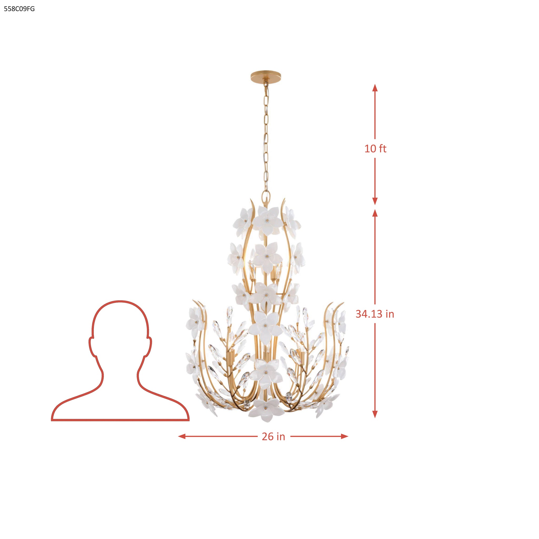 Petal Court 9 Light Chandelier