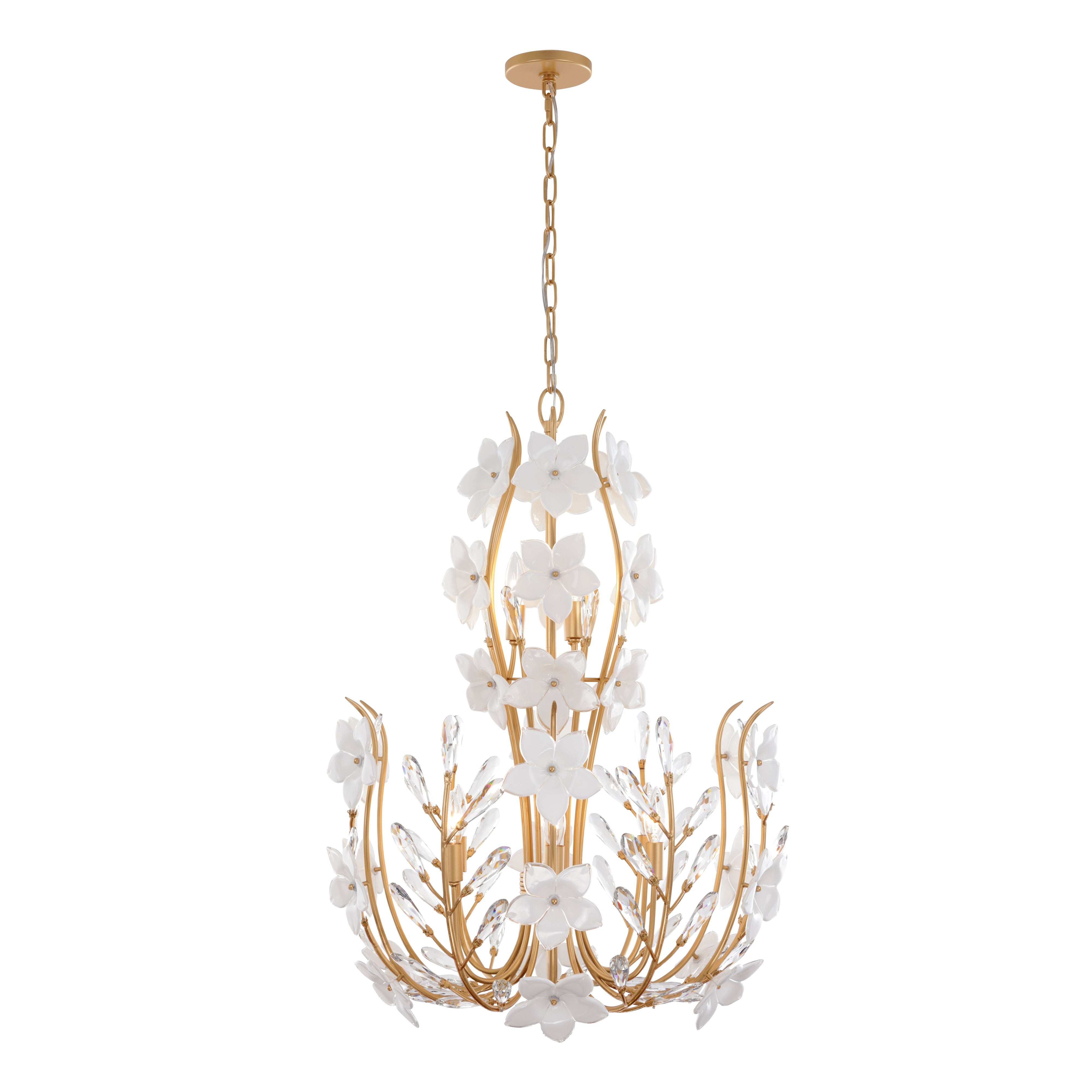 Petal Court 9 Light Chandelier - French Gold