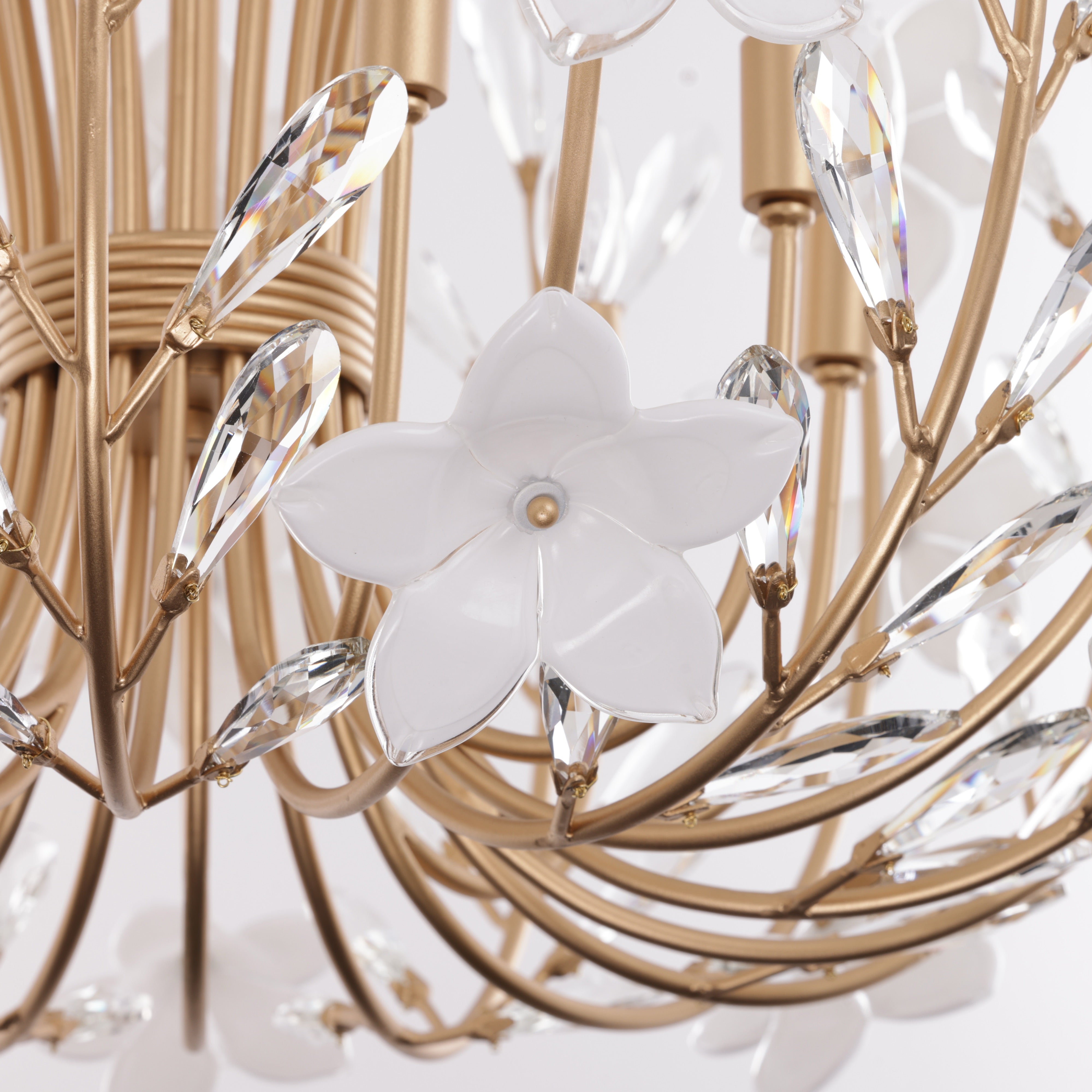 Petal Court 9+3 Light Chandelier - French Gold