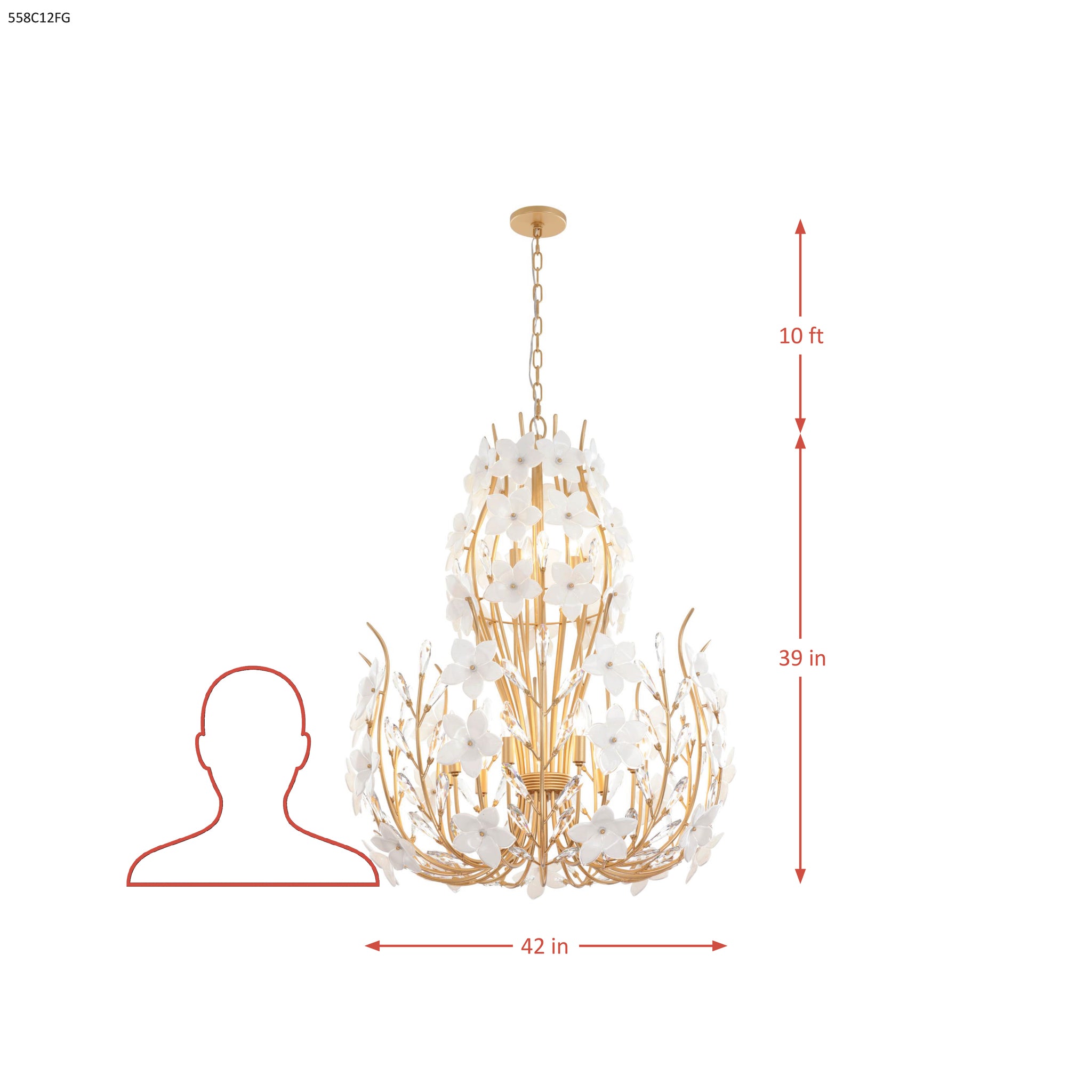 Petal Court 9+3 Light Chandelier