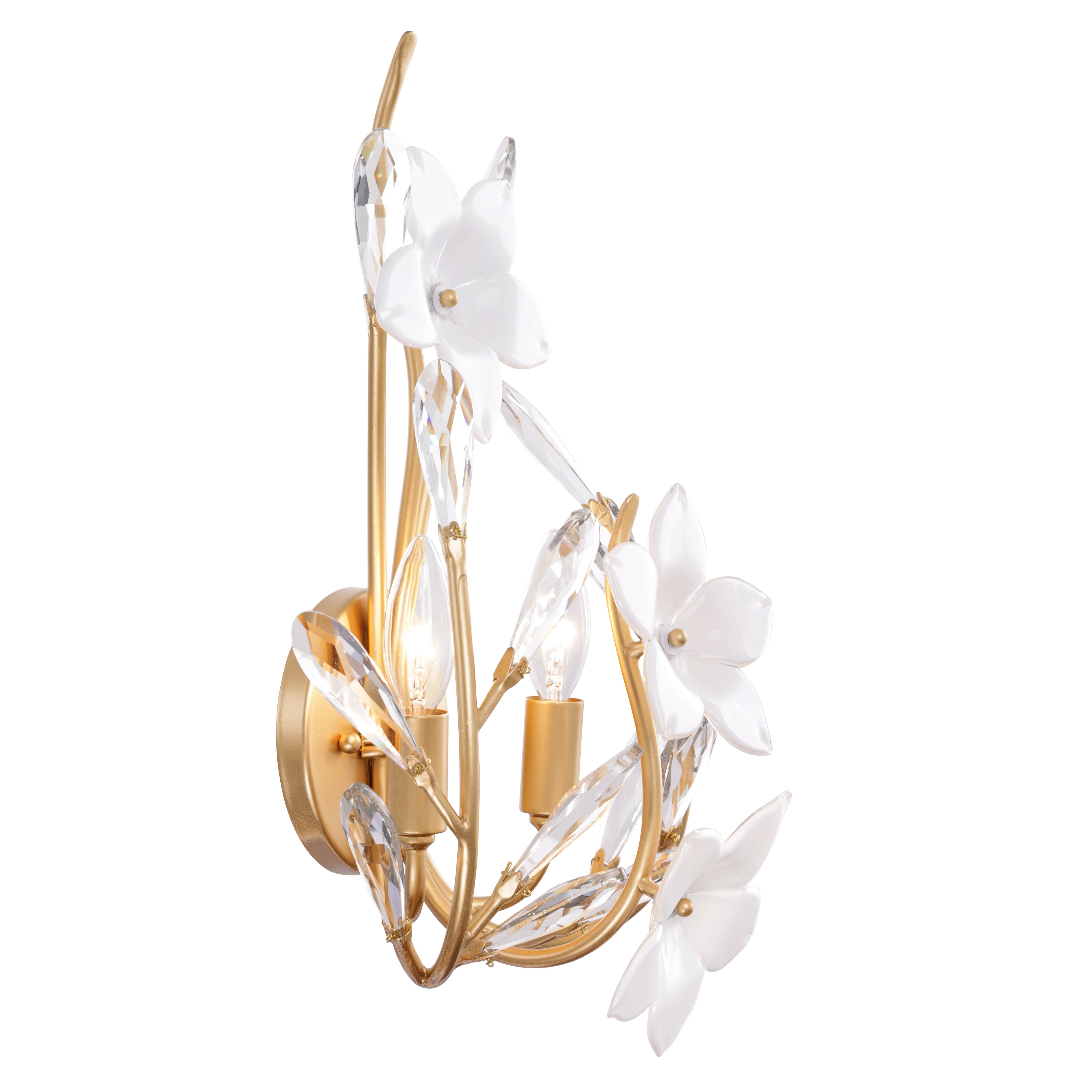 Petal Court 2 Light wall sconce - French Gold