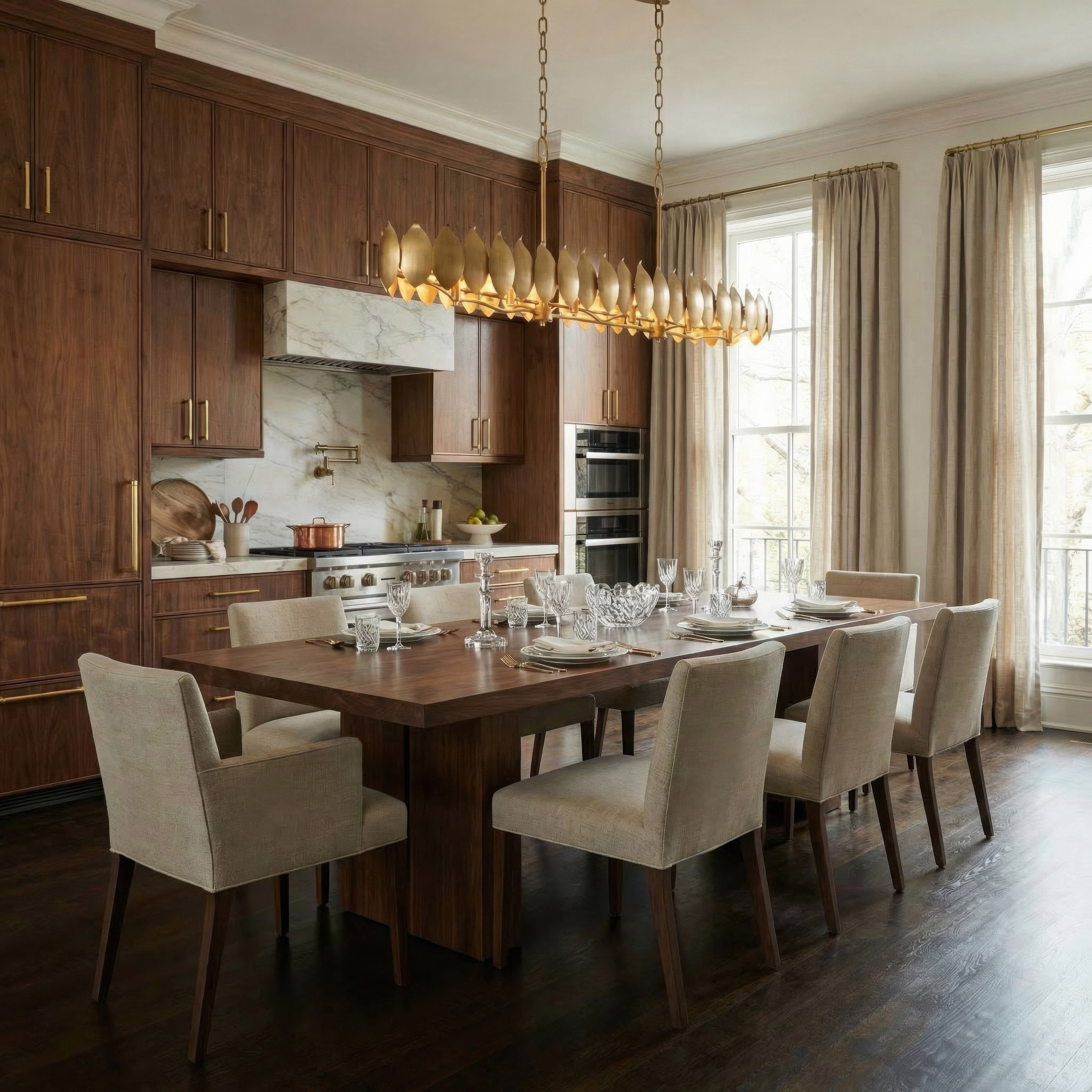 Petal Reign 8 Light Linear - Brass Kisser