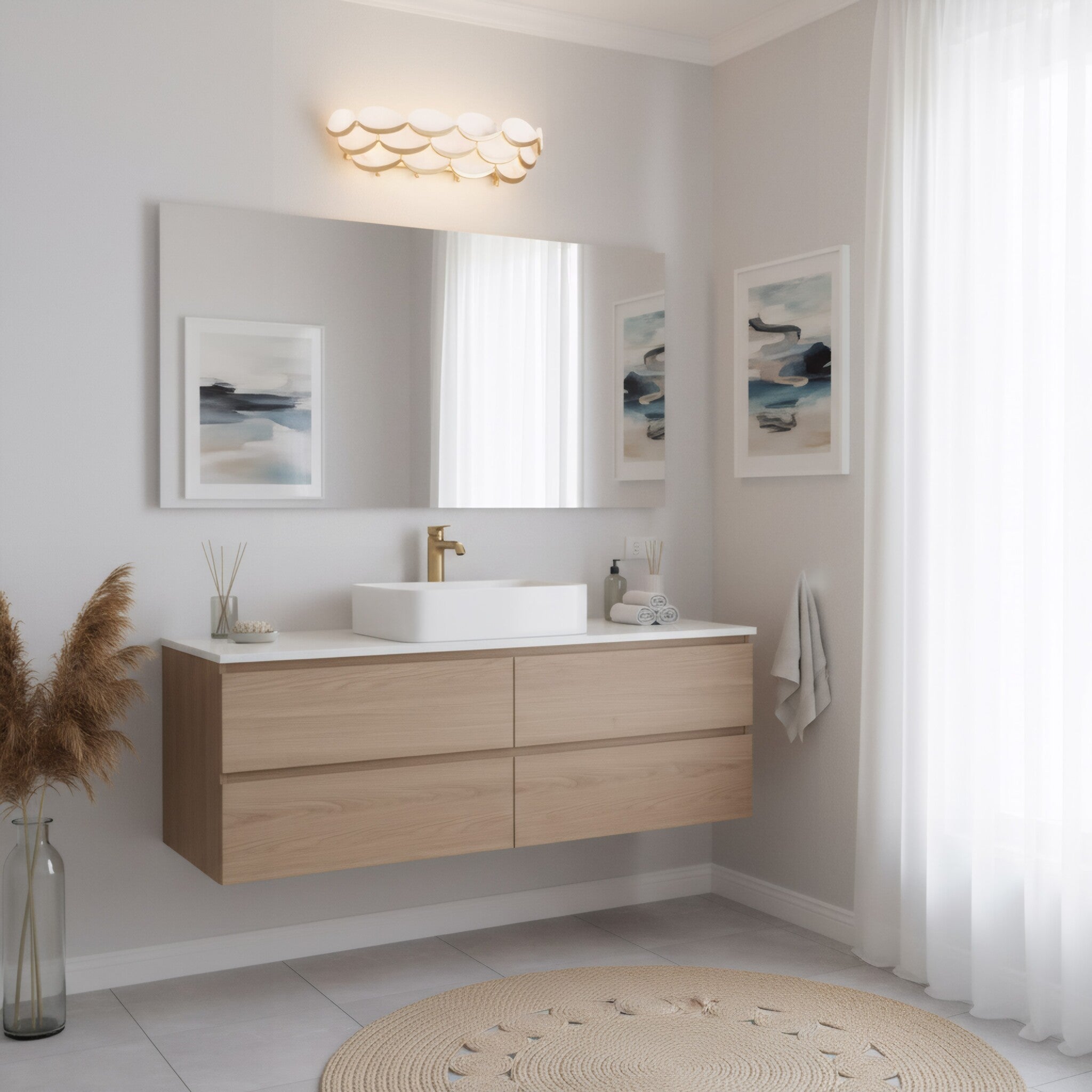 High Tide 4 Light Bath - French Gold