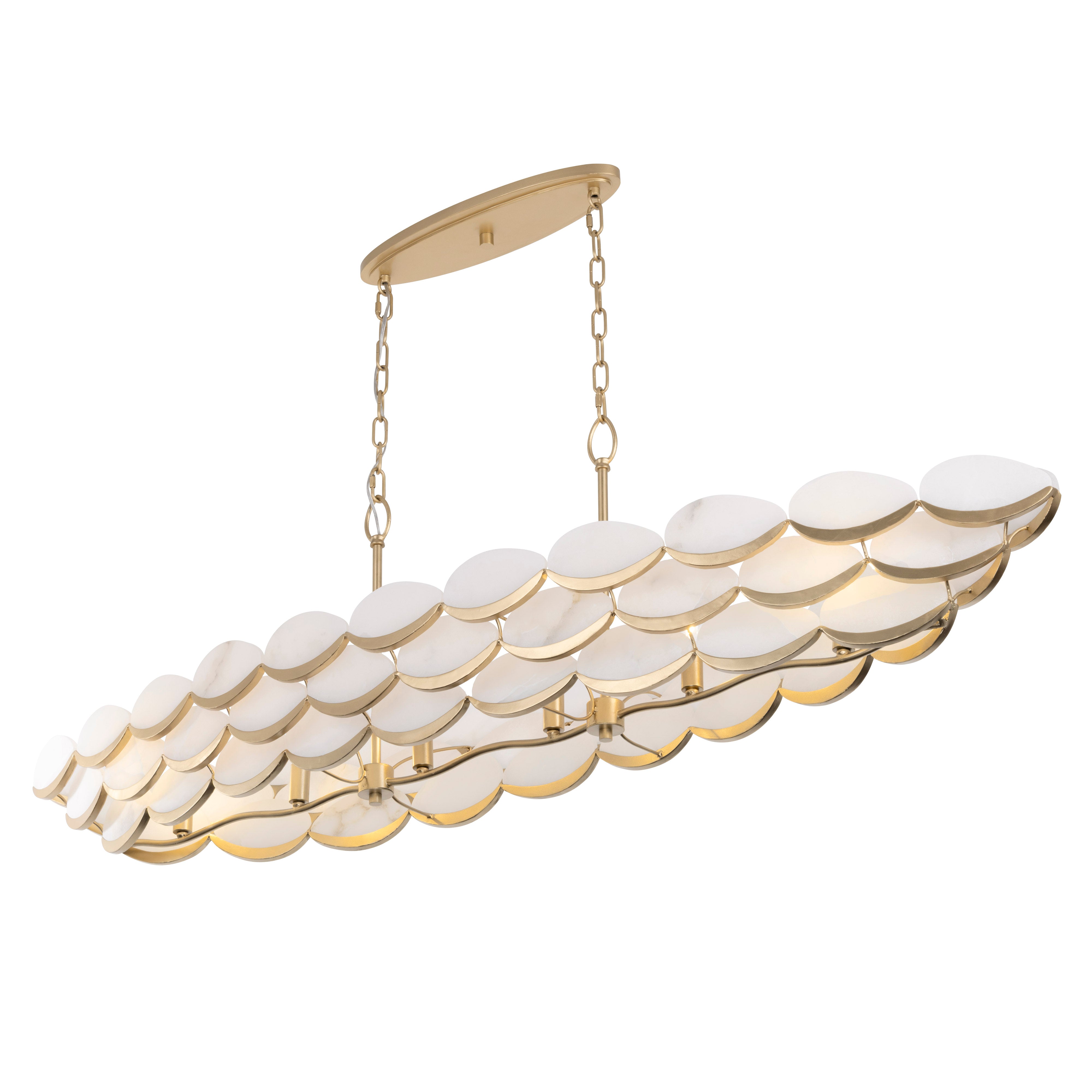 High Tide 6 Light linear Pendant - French Gold