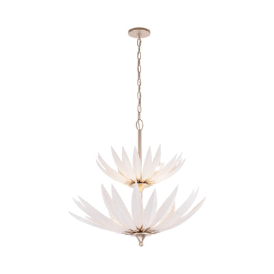 Zanara 9 Light Pendantwith 3D Printed Ceramic Leaves