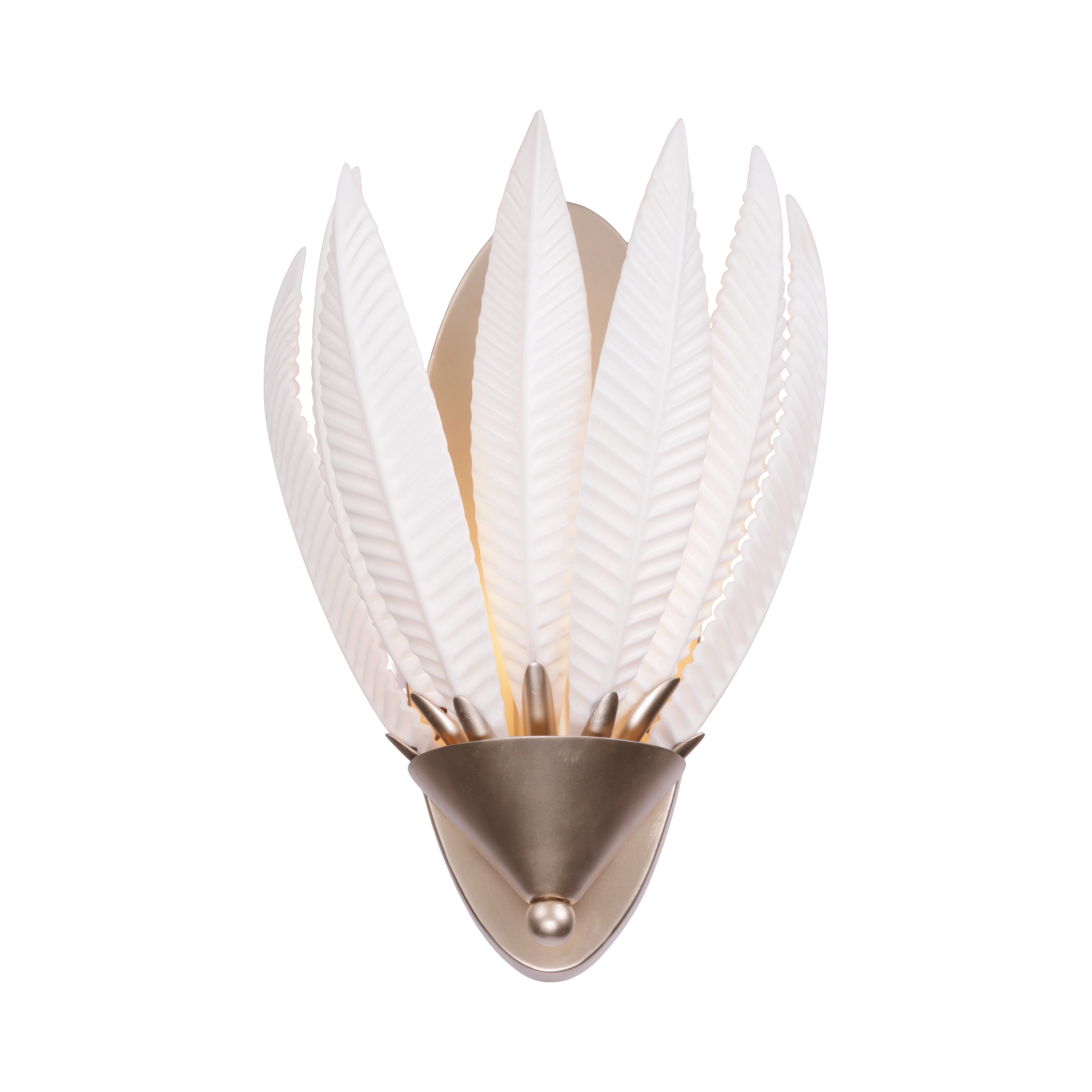 Zanara 1 light Sconcewith 3D Printed Ceramic Leaves - Gold Dust