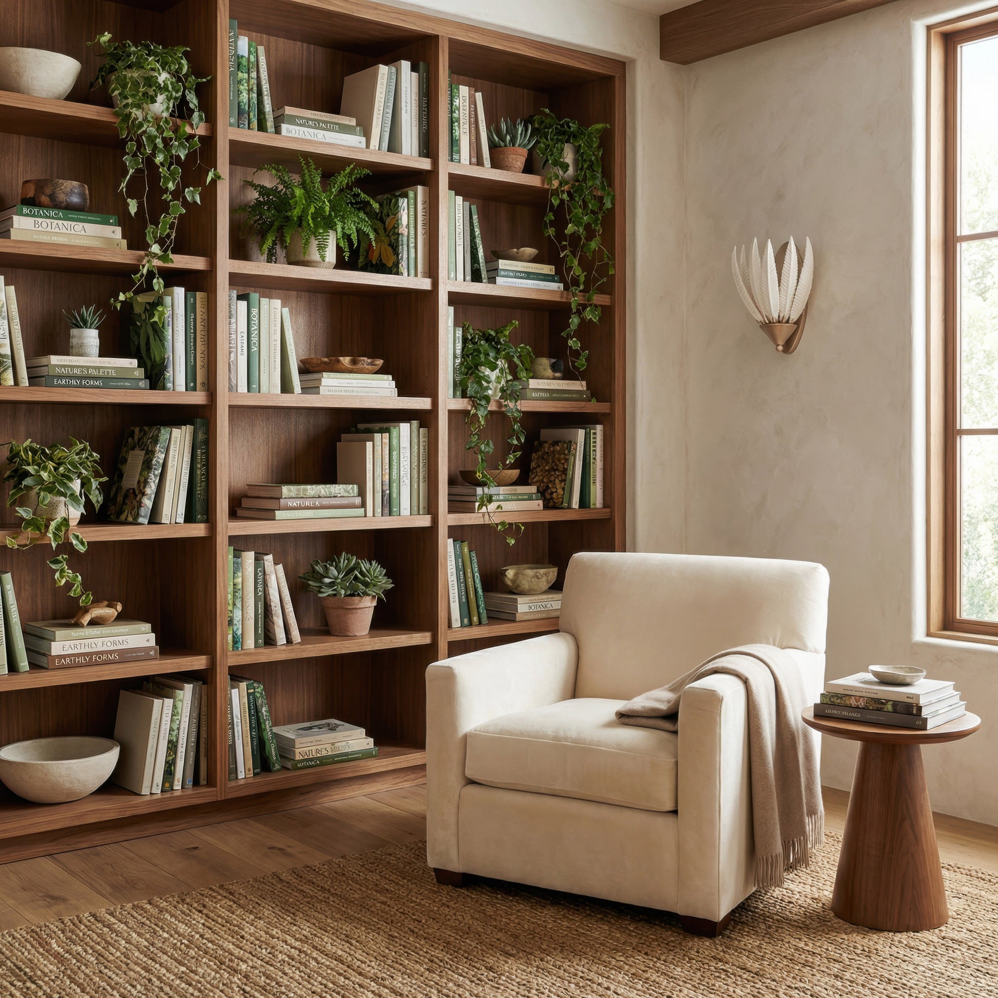 Zanara 1 light Sconcewith 3D Printed Ceramic Leaves
