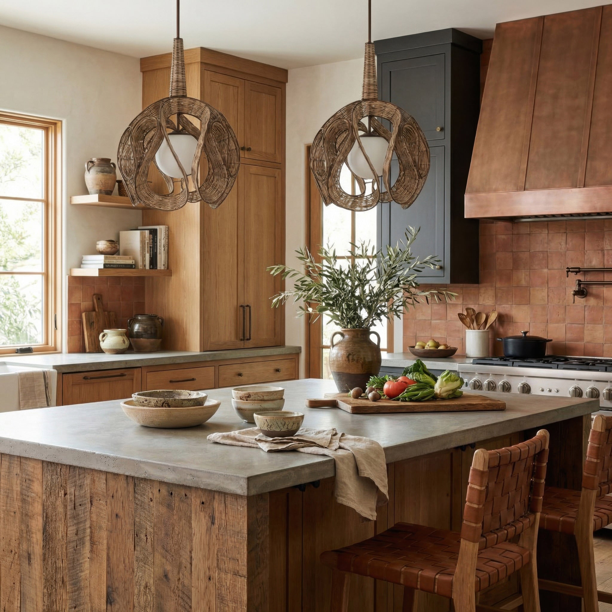 Swaylo 1 Light Pendant Medium - Hammered Ore