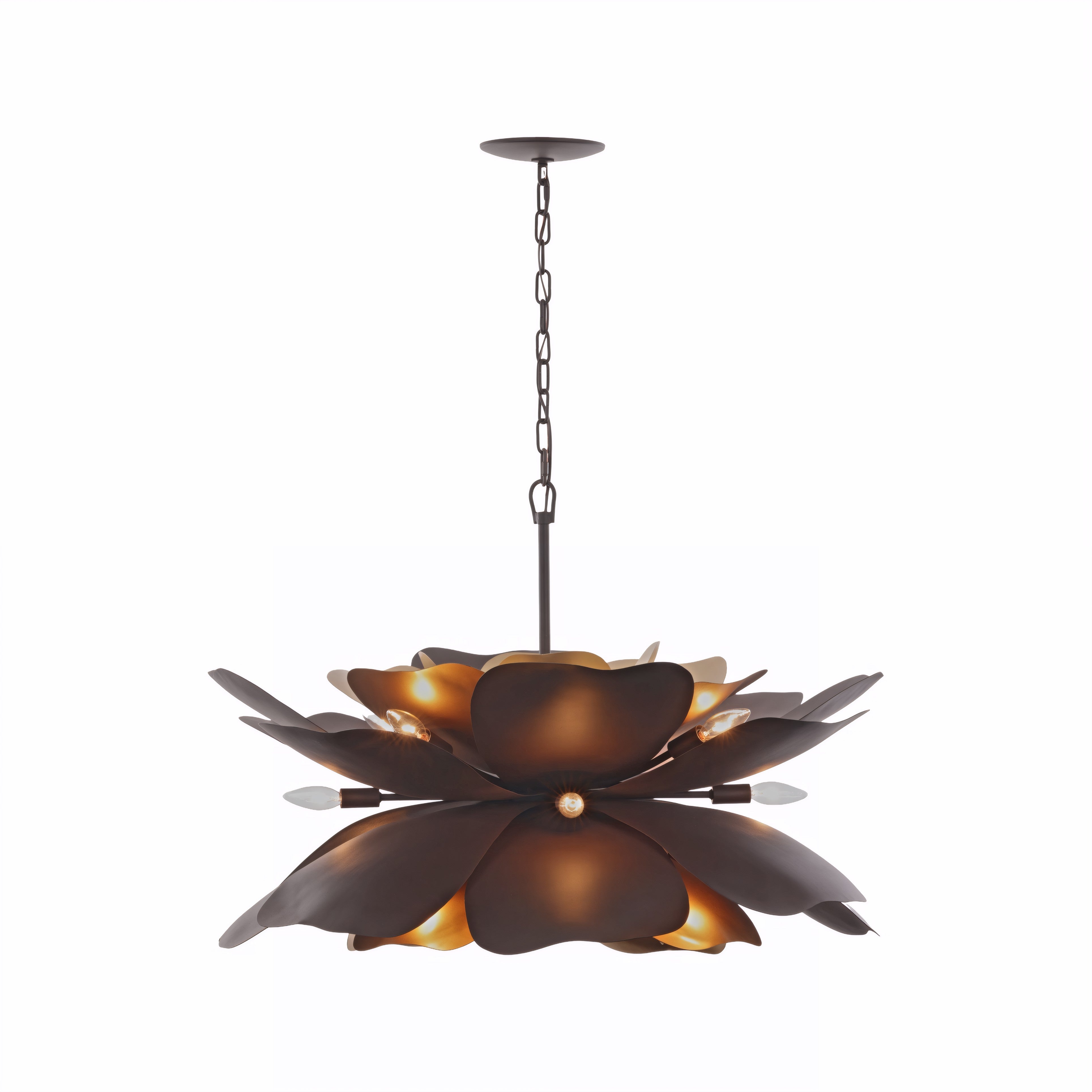 Botanic Panic 13 Light Medium Pendant - Dark Bronze / French Gold