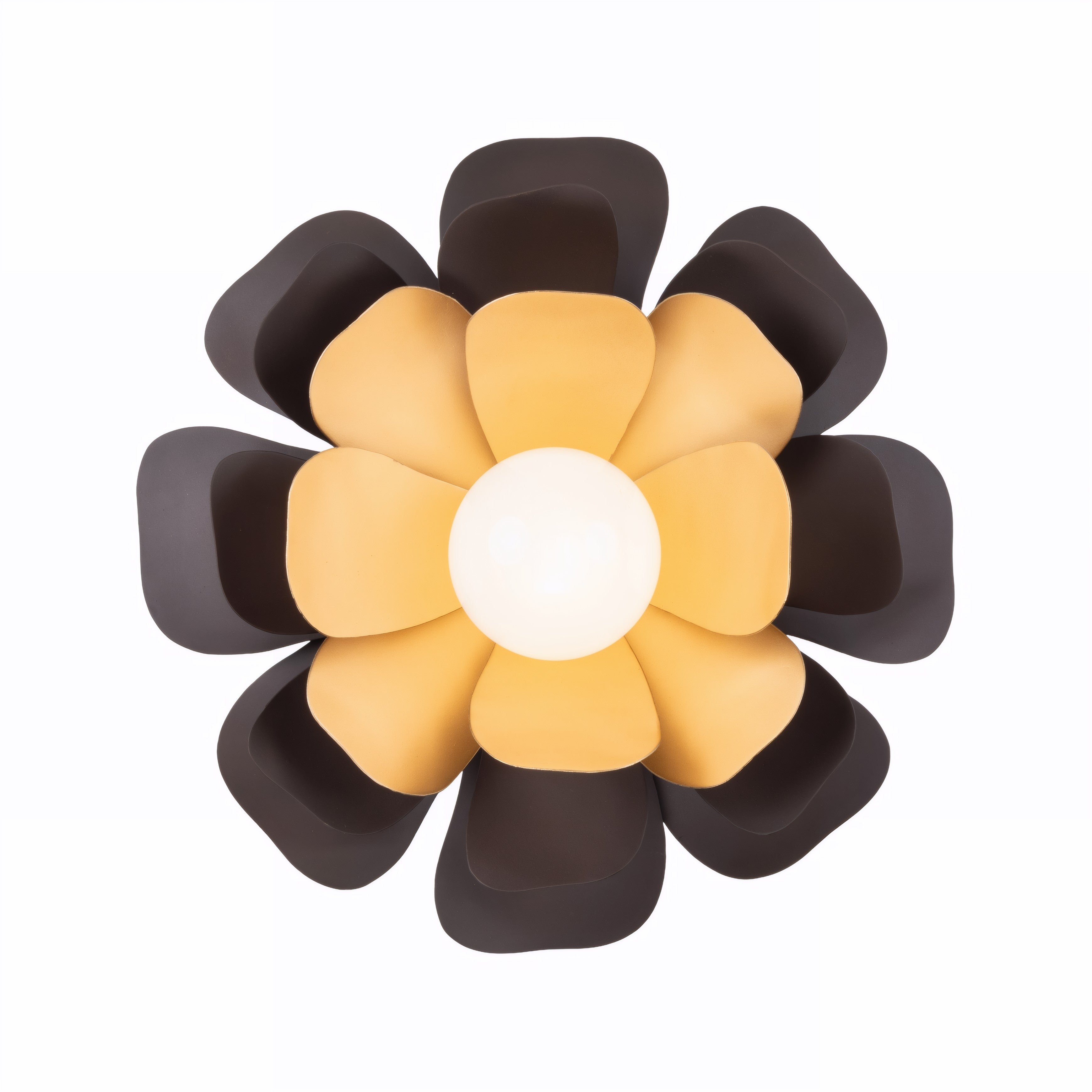 Botanic Panic 1 Light Wall or Ceiling Flush Mount - Dark Bronze / French Gold