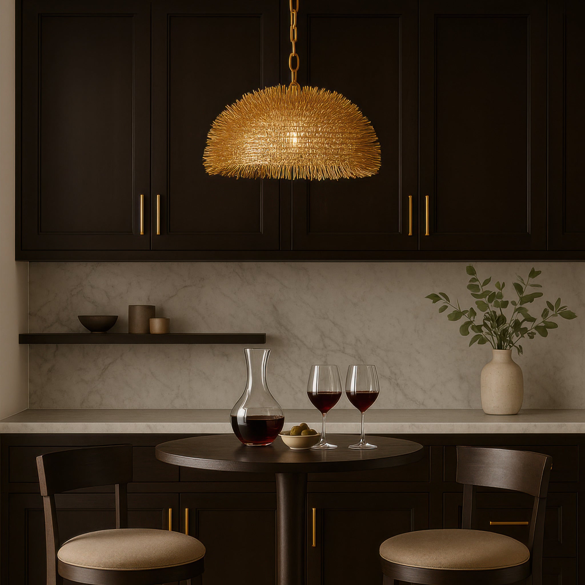 Urchin 1 Light Dome Pendant - Gold