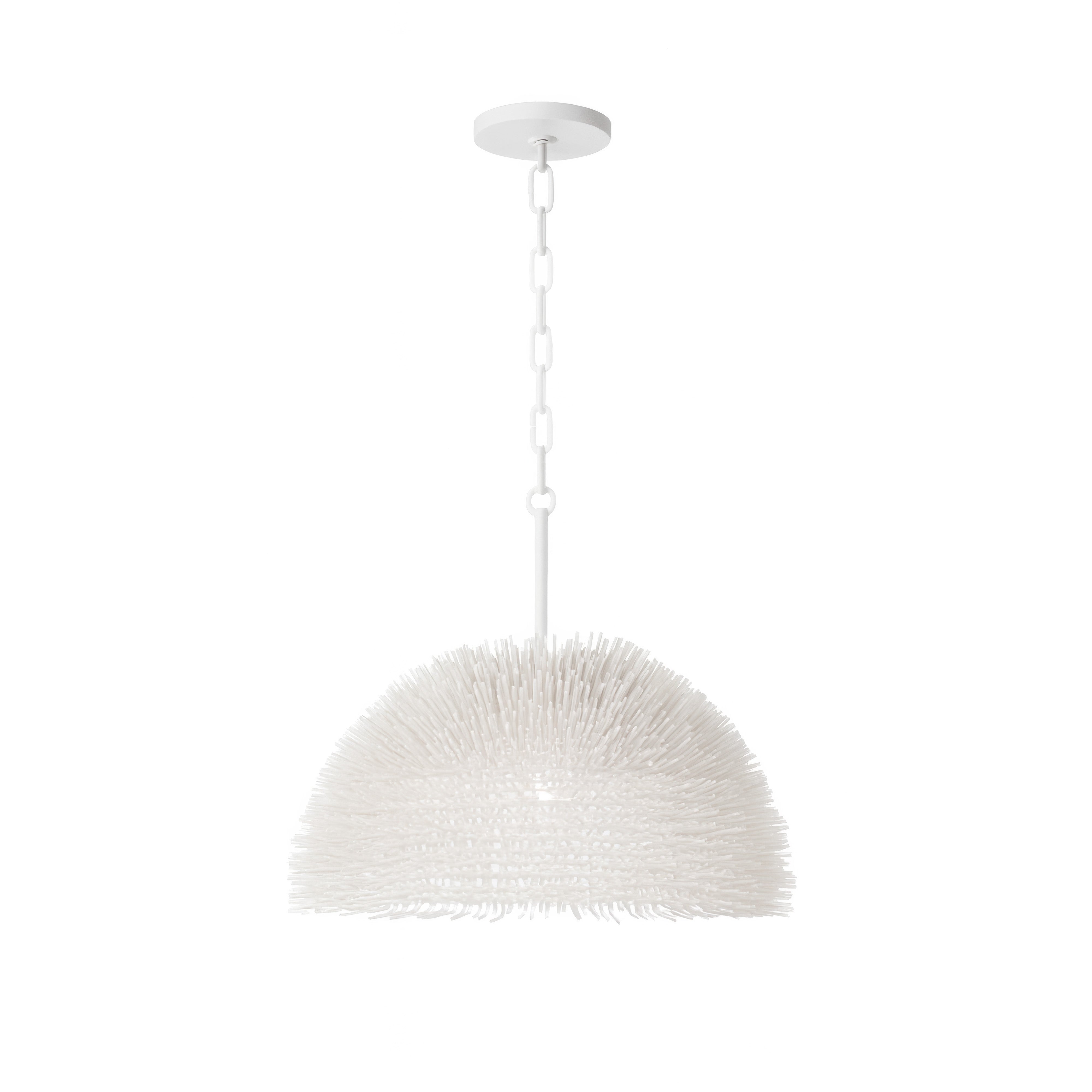 Urchin 1 Light Dome Pendant - White