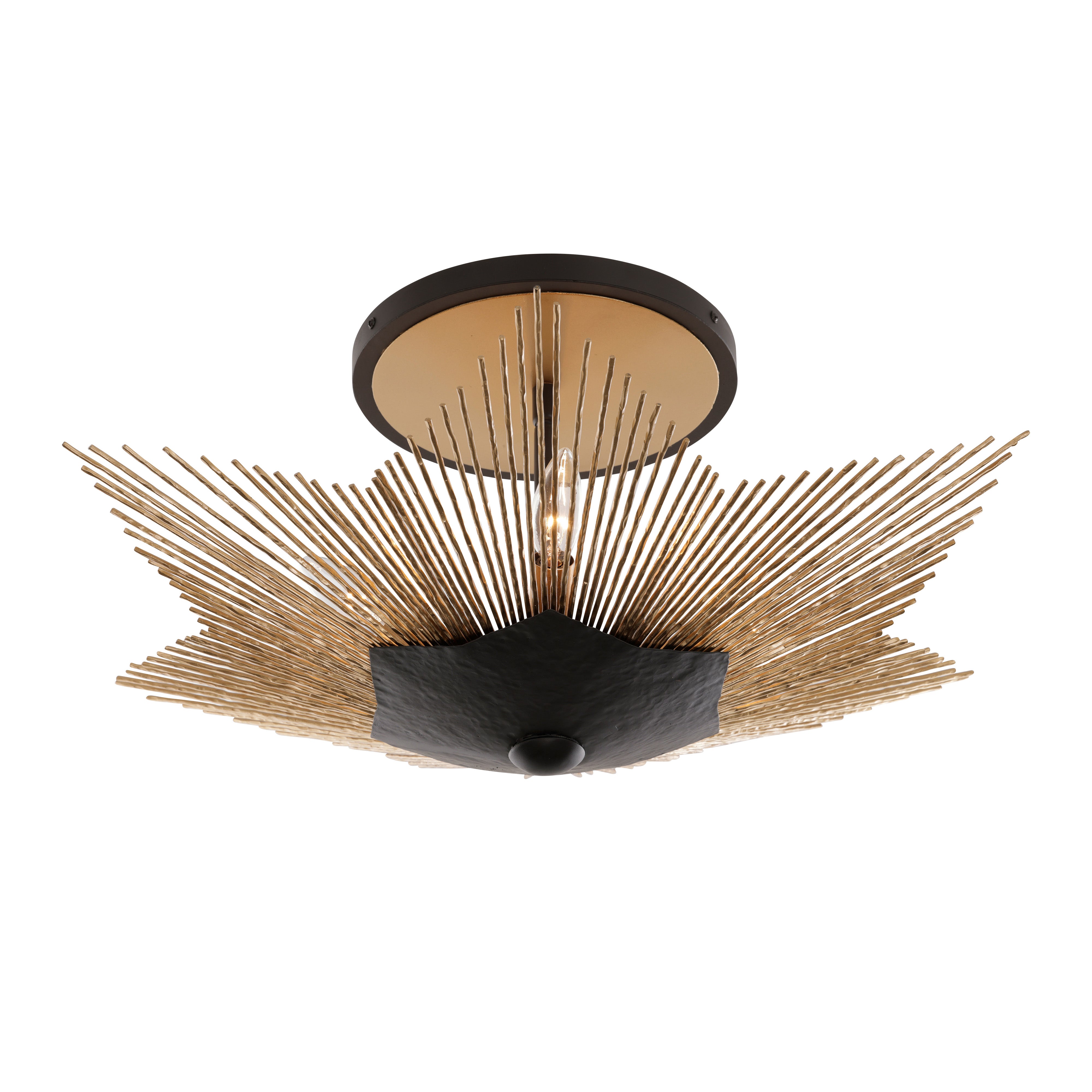 Aristocrat 4 Light Semi Flush - Dark Bronze / French Gold