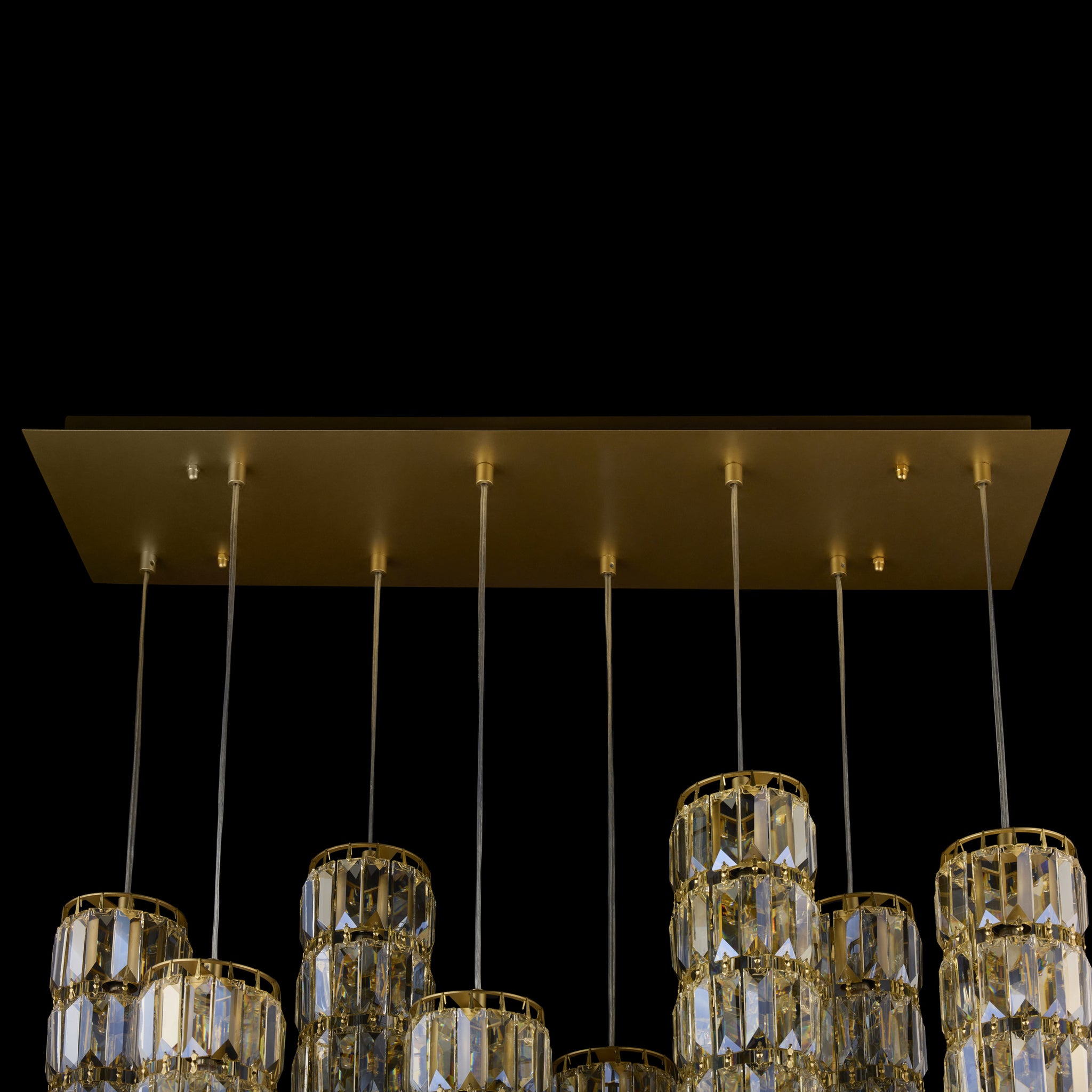 Golden Hour 8 Light Dimmable Linear Cluster of Pendants
