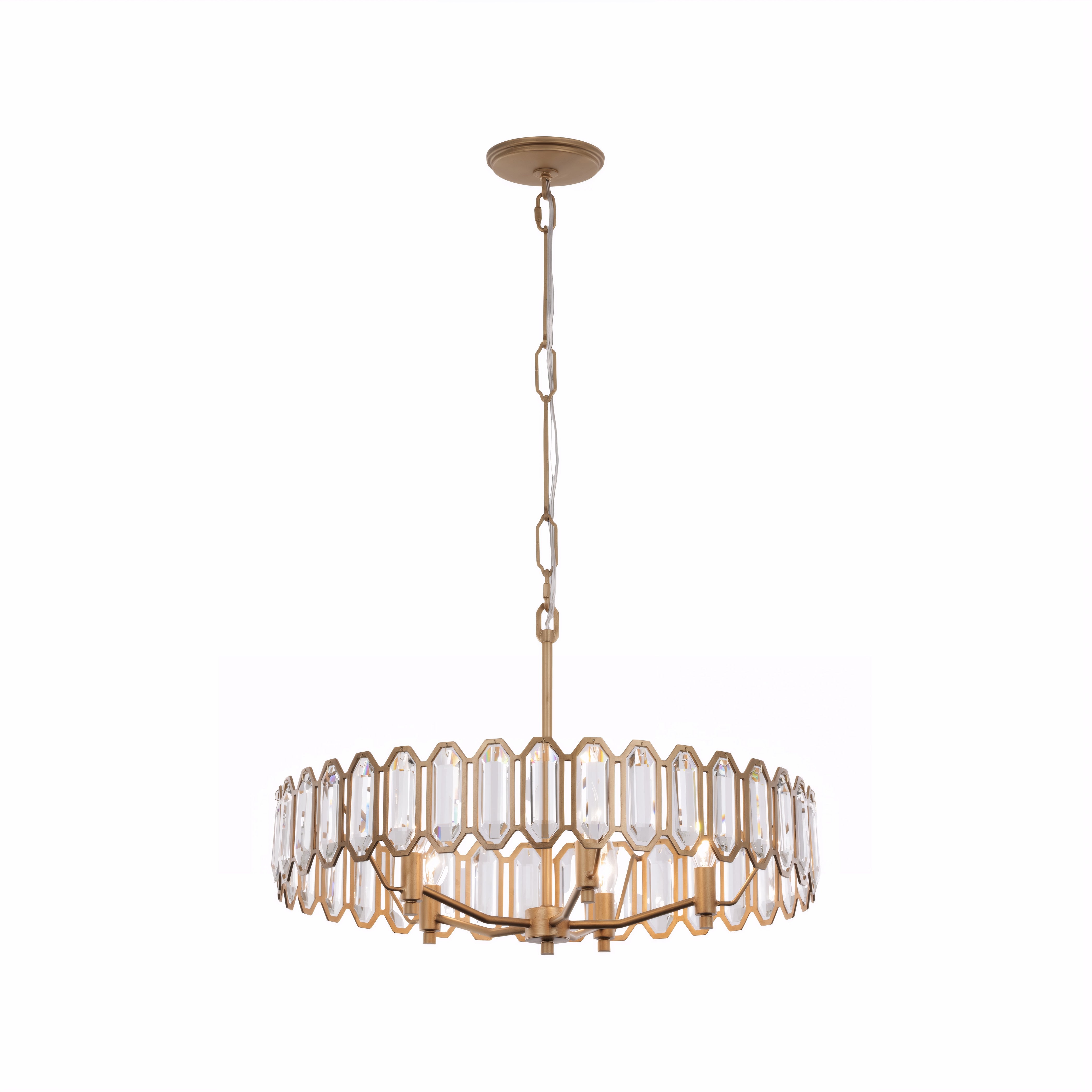 Drama Club 5 Light Pendant - Brass Kisser