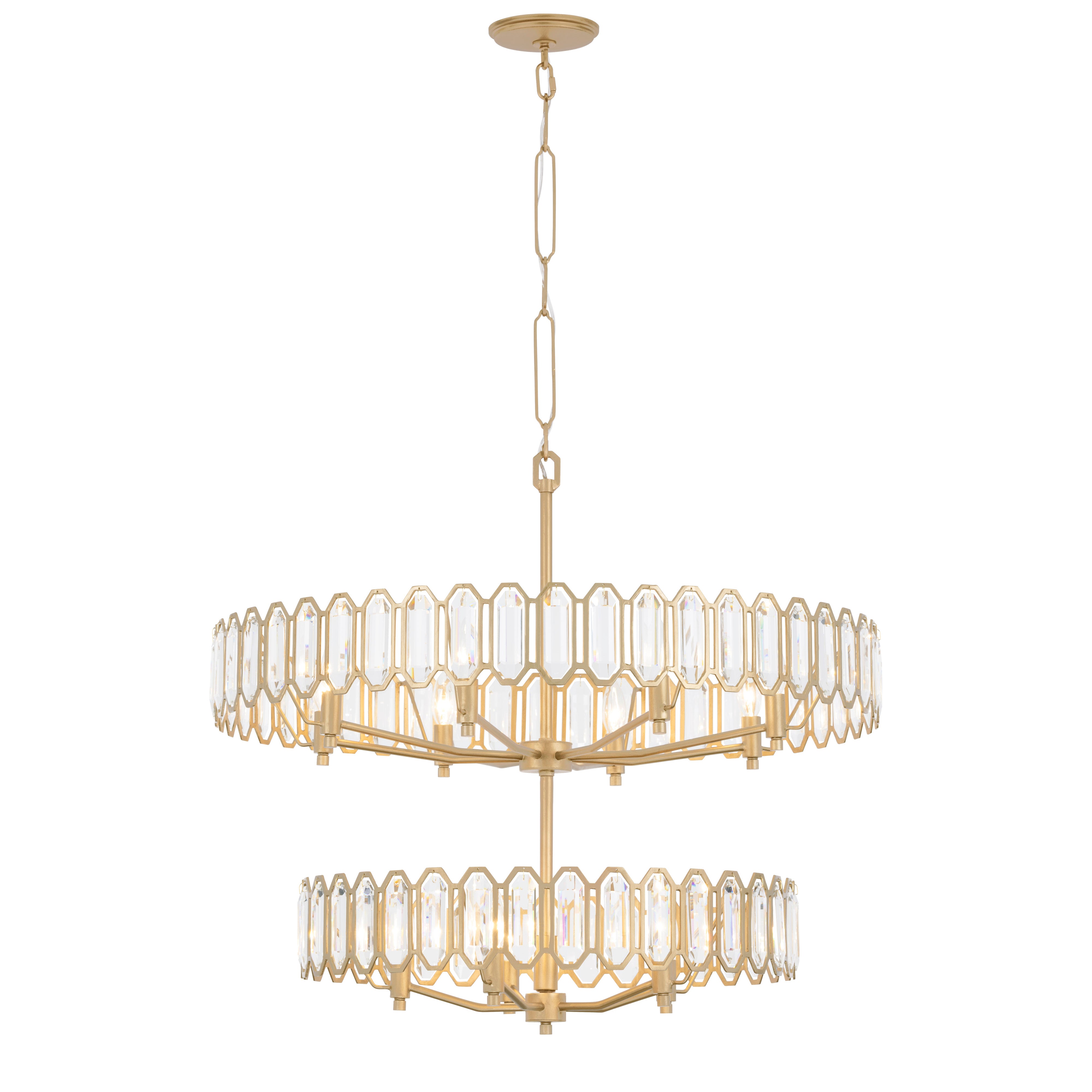Drama Club 13 Light 2 Tier Pendant - Brass Kisser