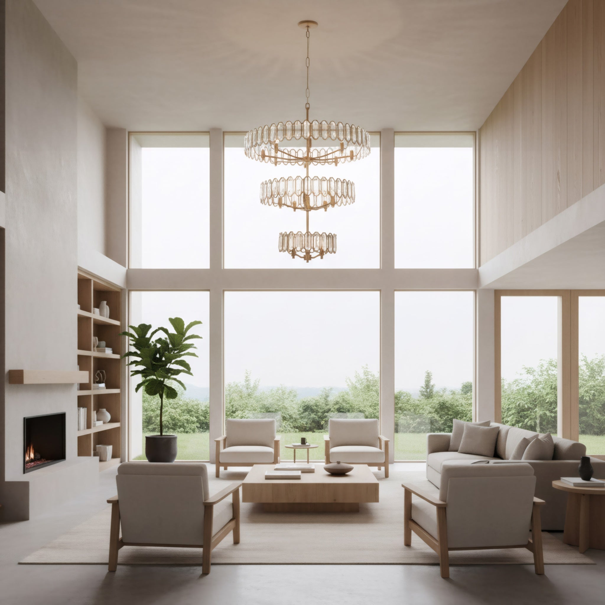 Drama Club 16 Light 3 Tier Pendant - Brass Kisser