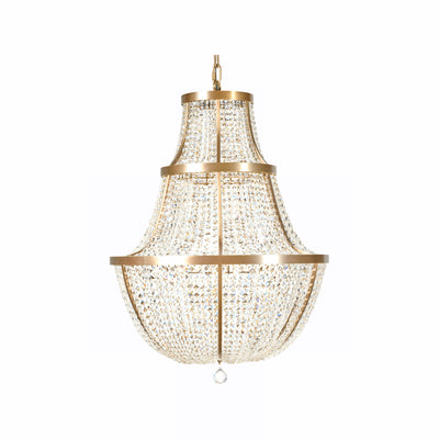 Crystal Baller 12 Light Leaded Crystal Empire Pendant - Antique Bronze