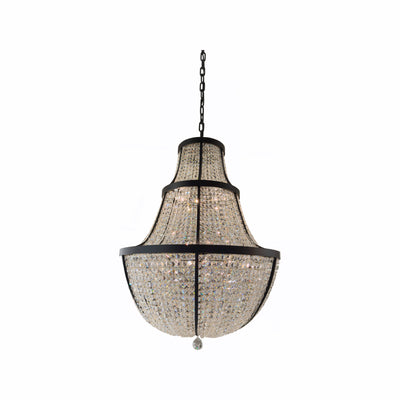 Crystal Baller 12 Light Leaded Crystal Empire Pendant - Heritage Black