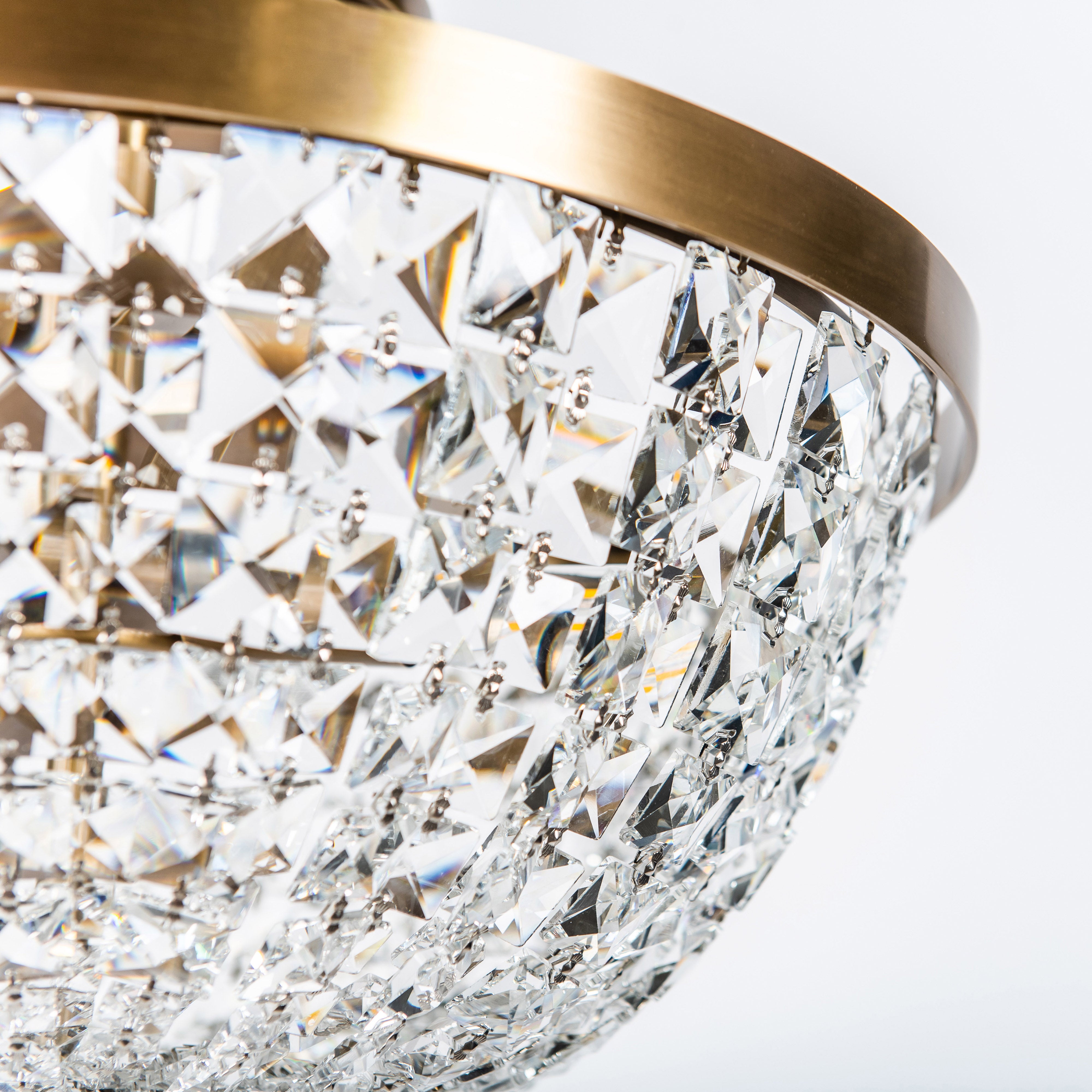 Crystal Baller 3 Light Leaded Crystal Empire Semi-Flush Mount - Antique Bronze