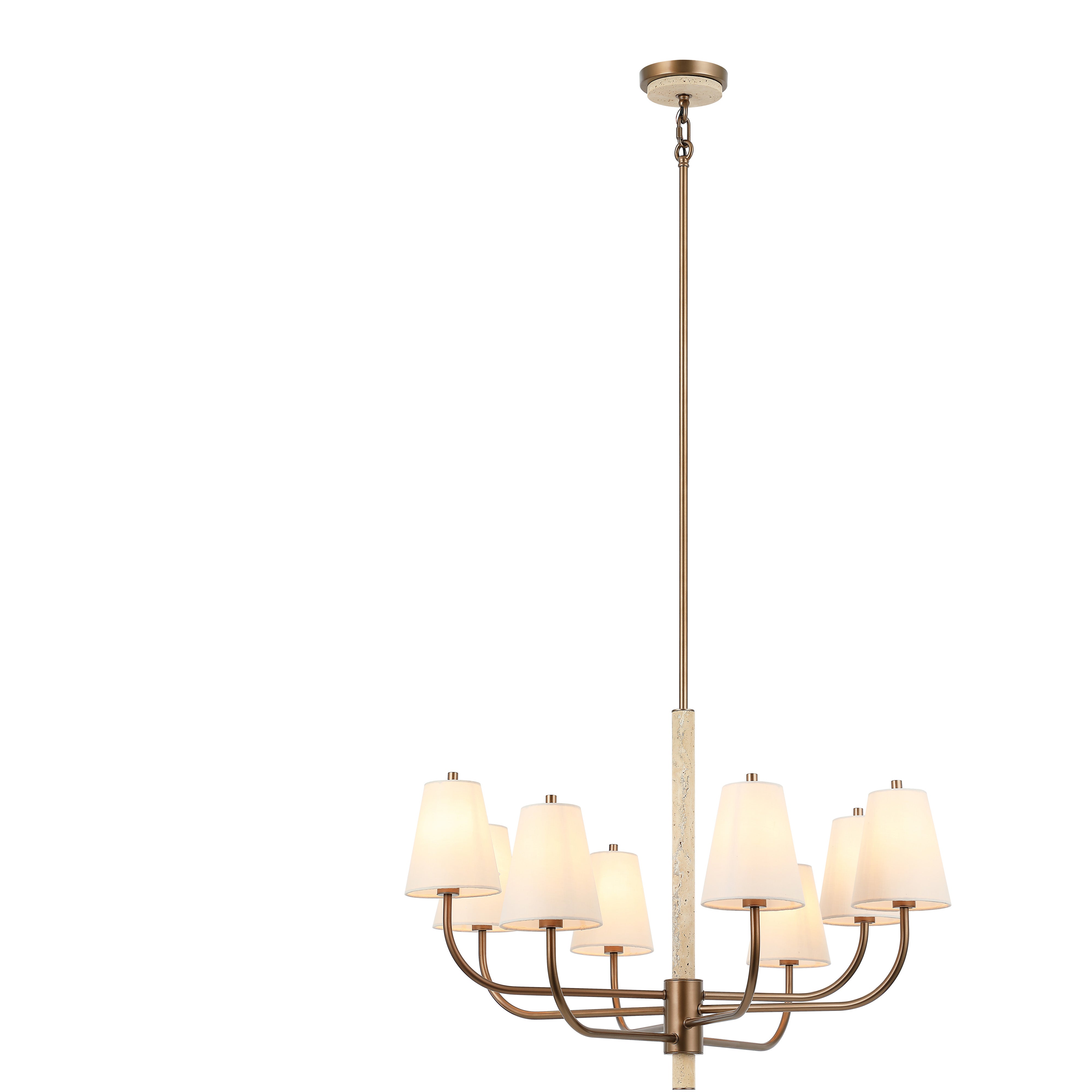 Rockford 8 Light Chandelier - Brontourage/Travartine