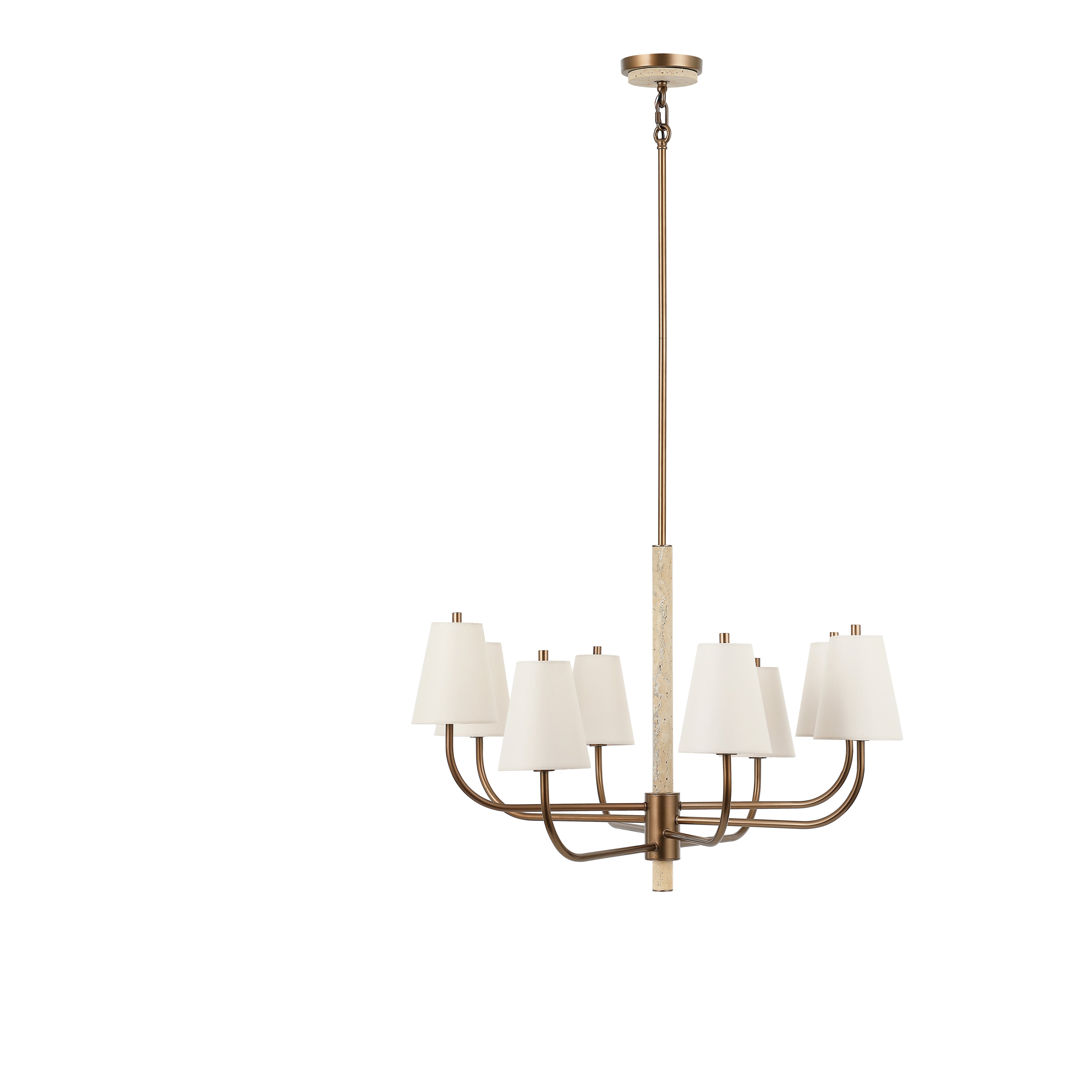 Rockford 8 Light Chandelier - Brontourage/Travartine