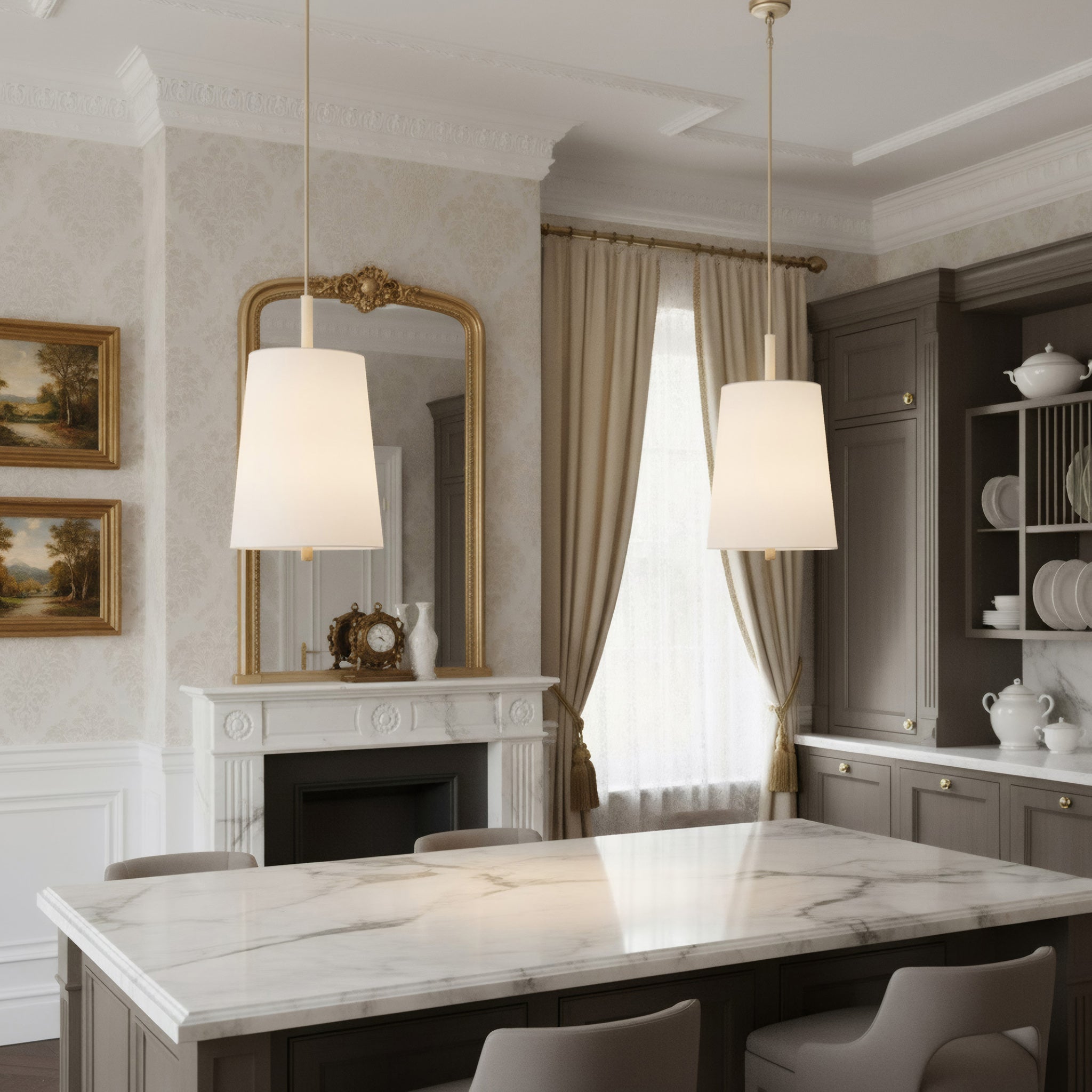 Rockford 6 Light Foyer and Entryway Pendant - Brontourage/Travartine