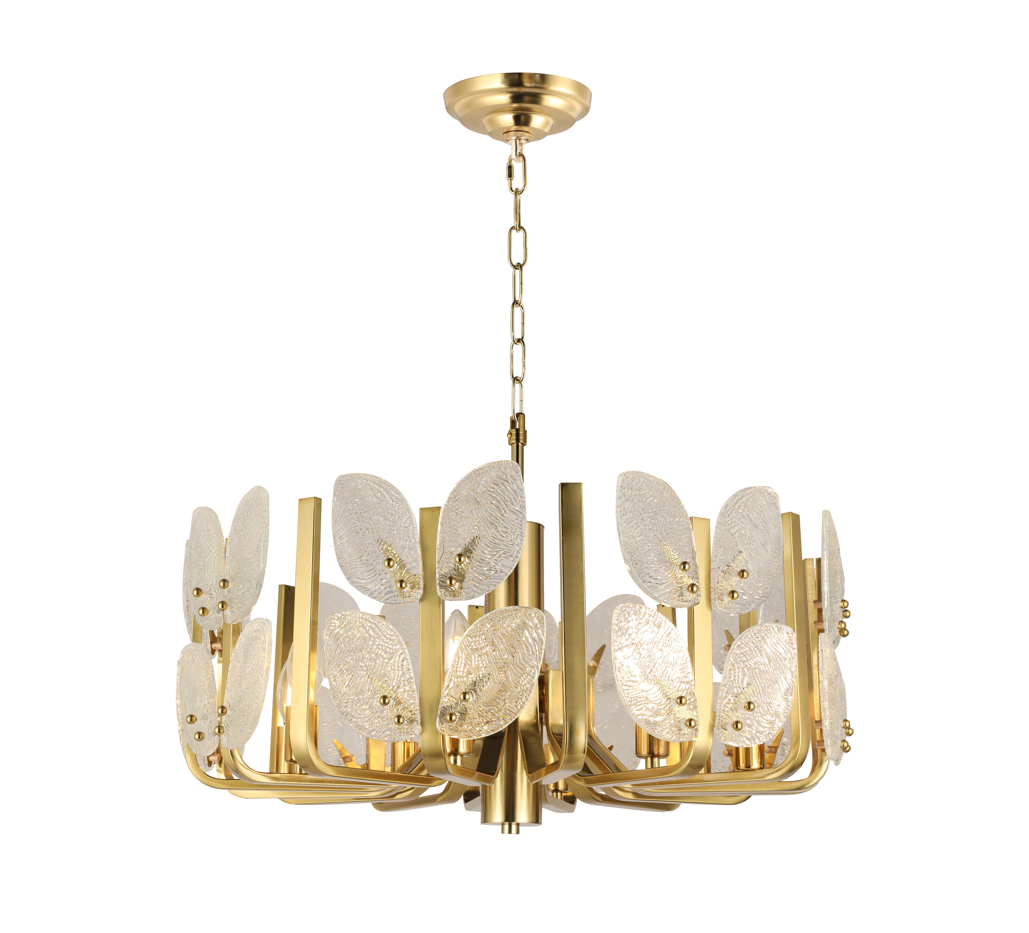 Brass Tax 8 Light Chandelier - Satin Brass