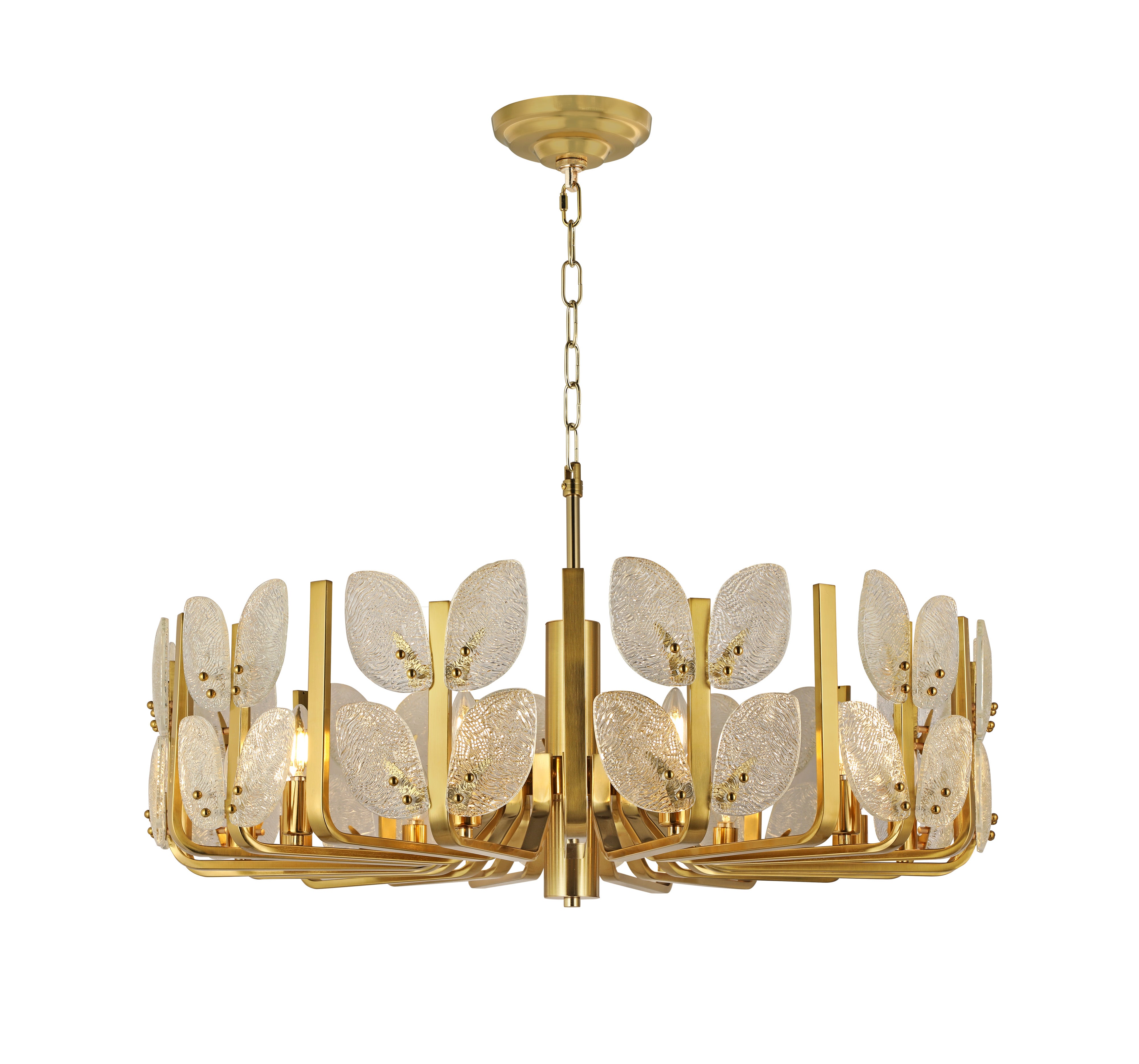 Brass Tax 11 Light Chandelier - Satin Brass