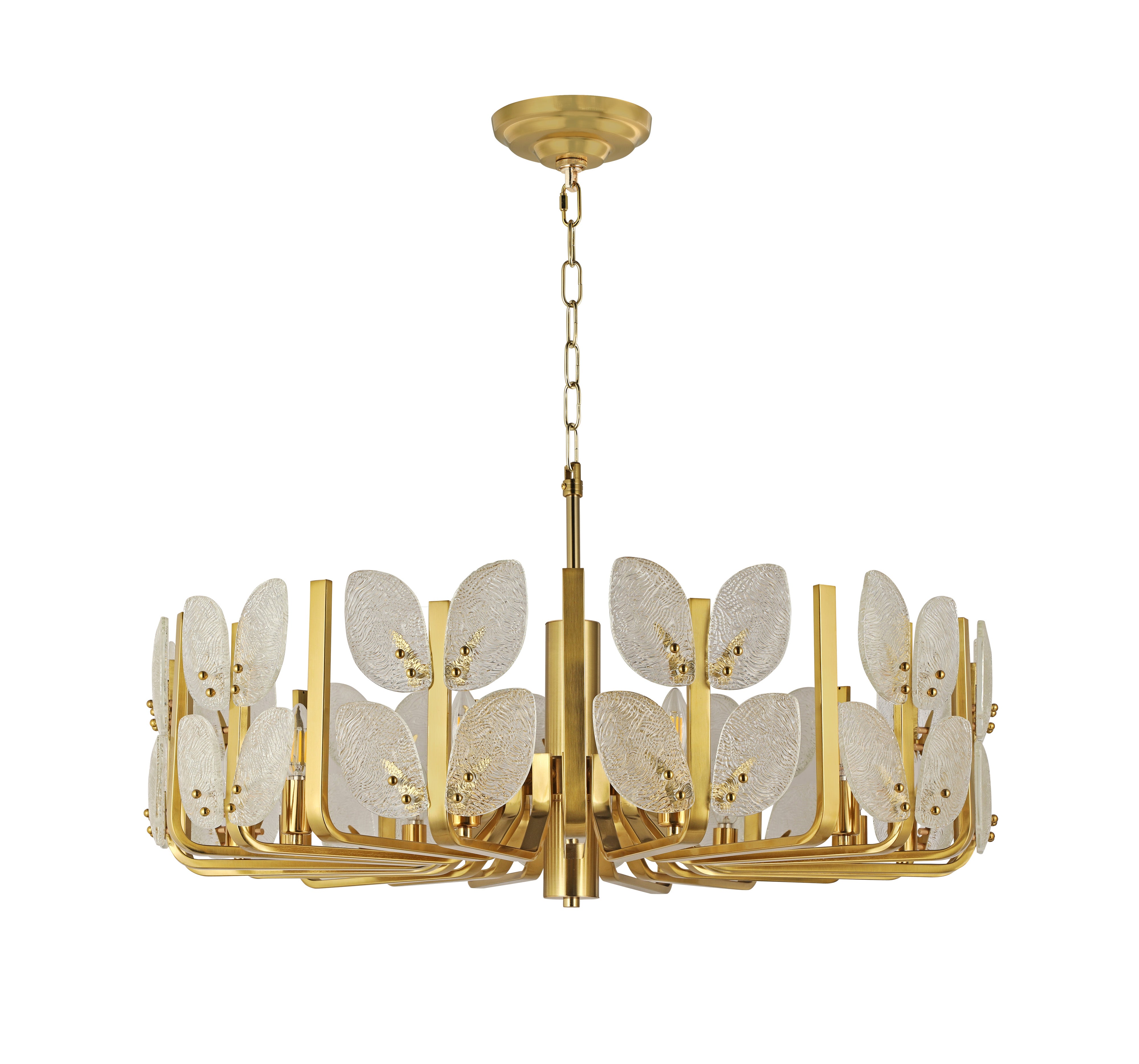 Brass Tax 11 Light Chandelier - Satin Brass