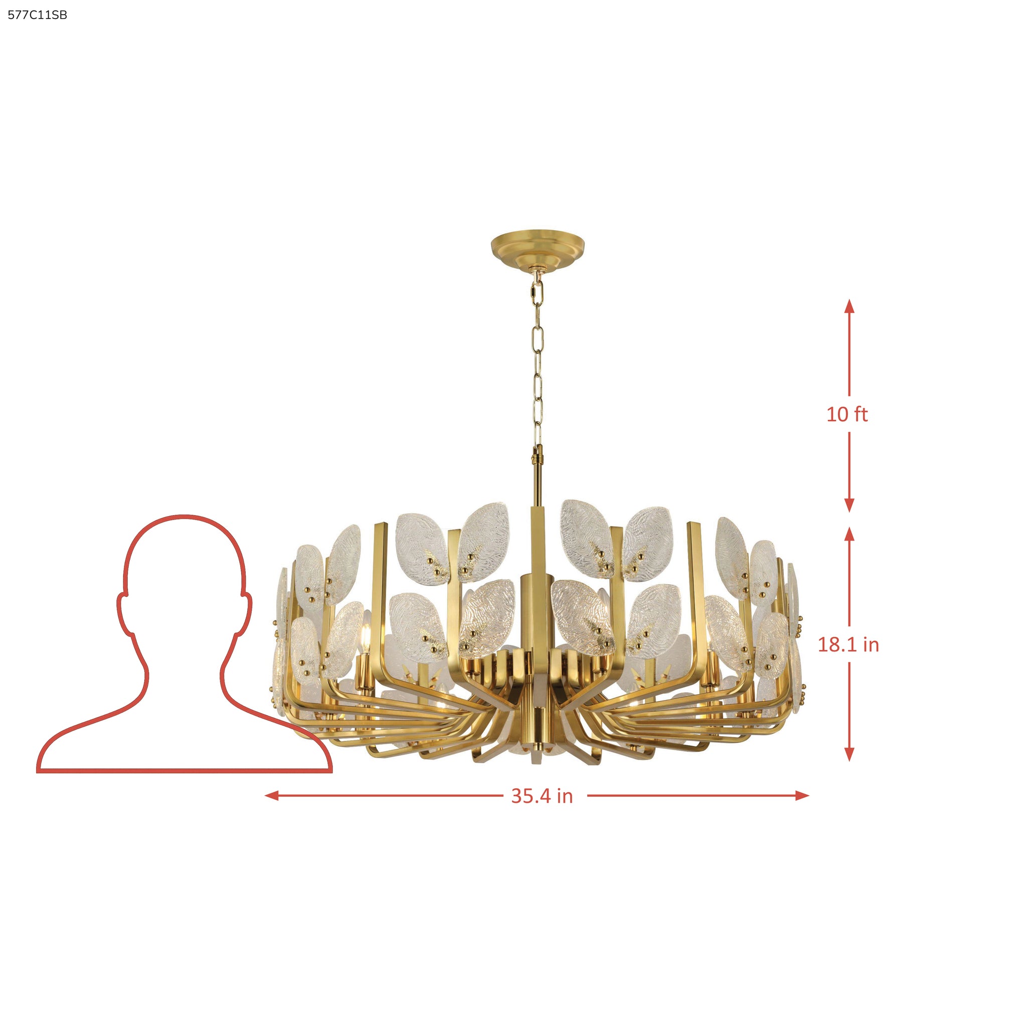 Brass Tax 11 Light Chandelier