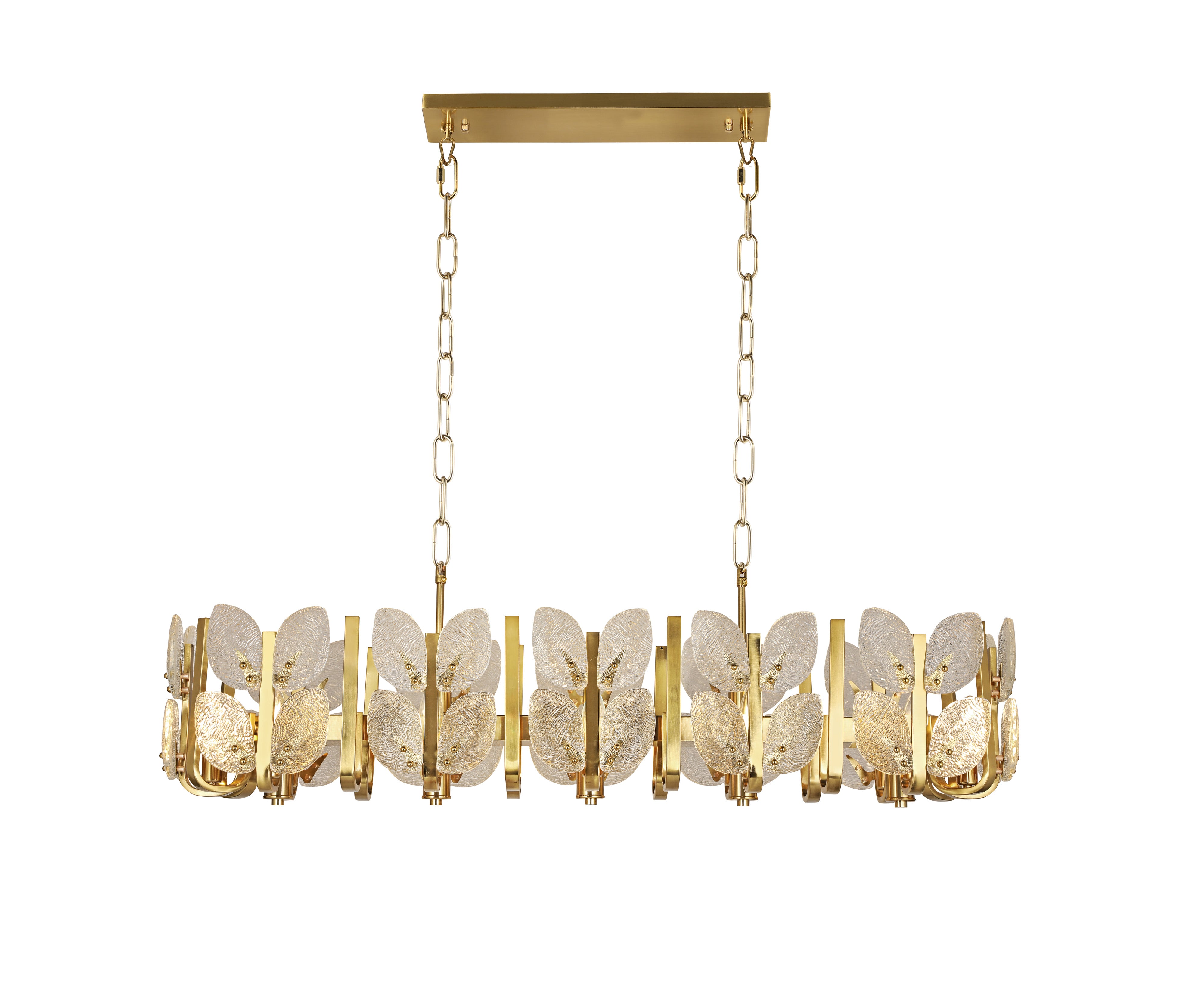 Brass Tax 12 Light Linear Chandelier - Satin Brass