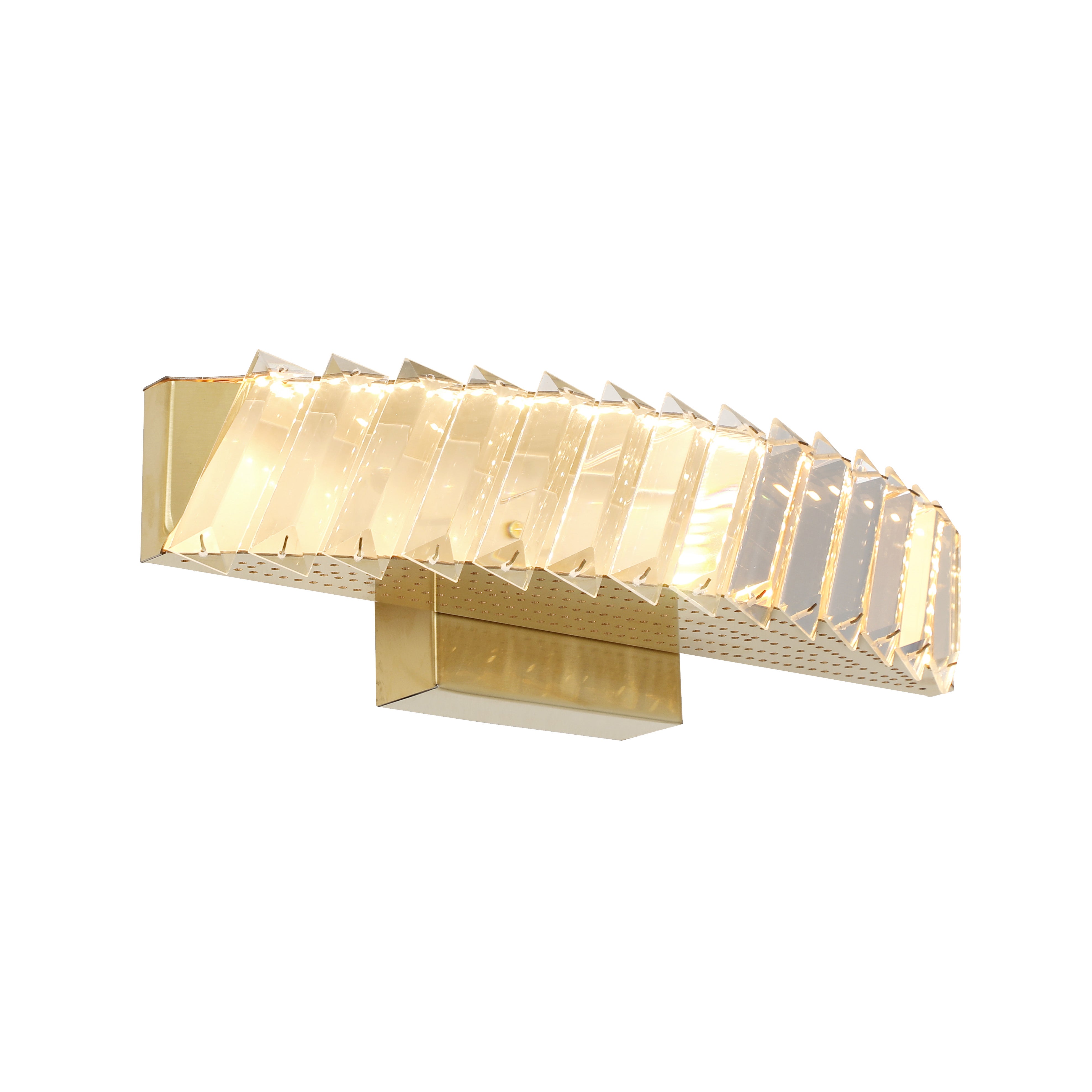 Golden Ratio 14 in LED Crystal Bath / Vanity / Wall Sconce - Satin Gold