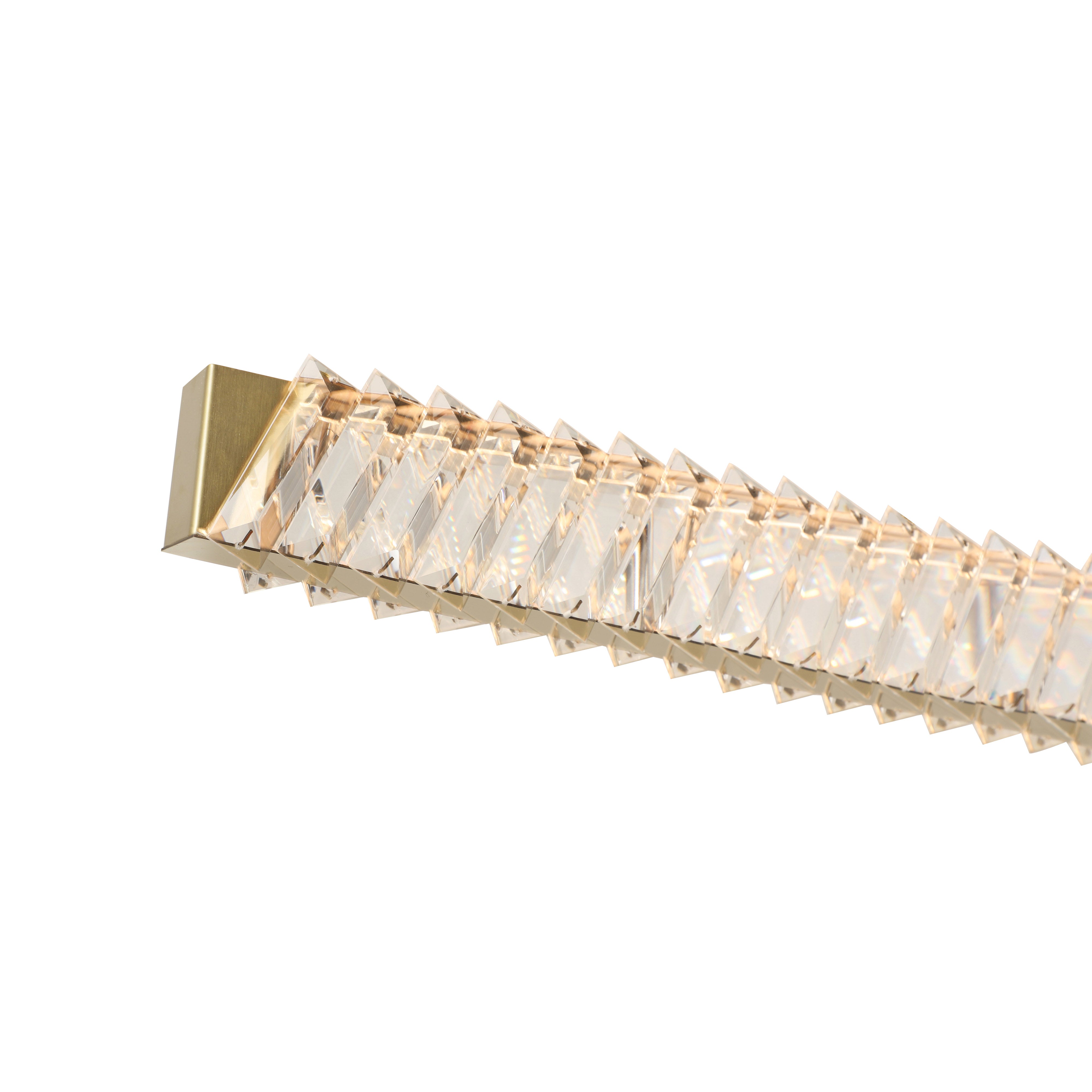 Golden Ratio 43 in LED Crystal Linear Pendant - Satin Gold