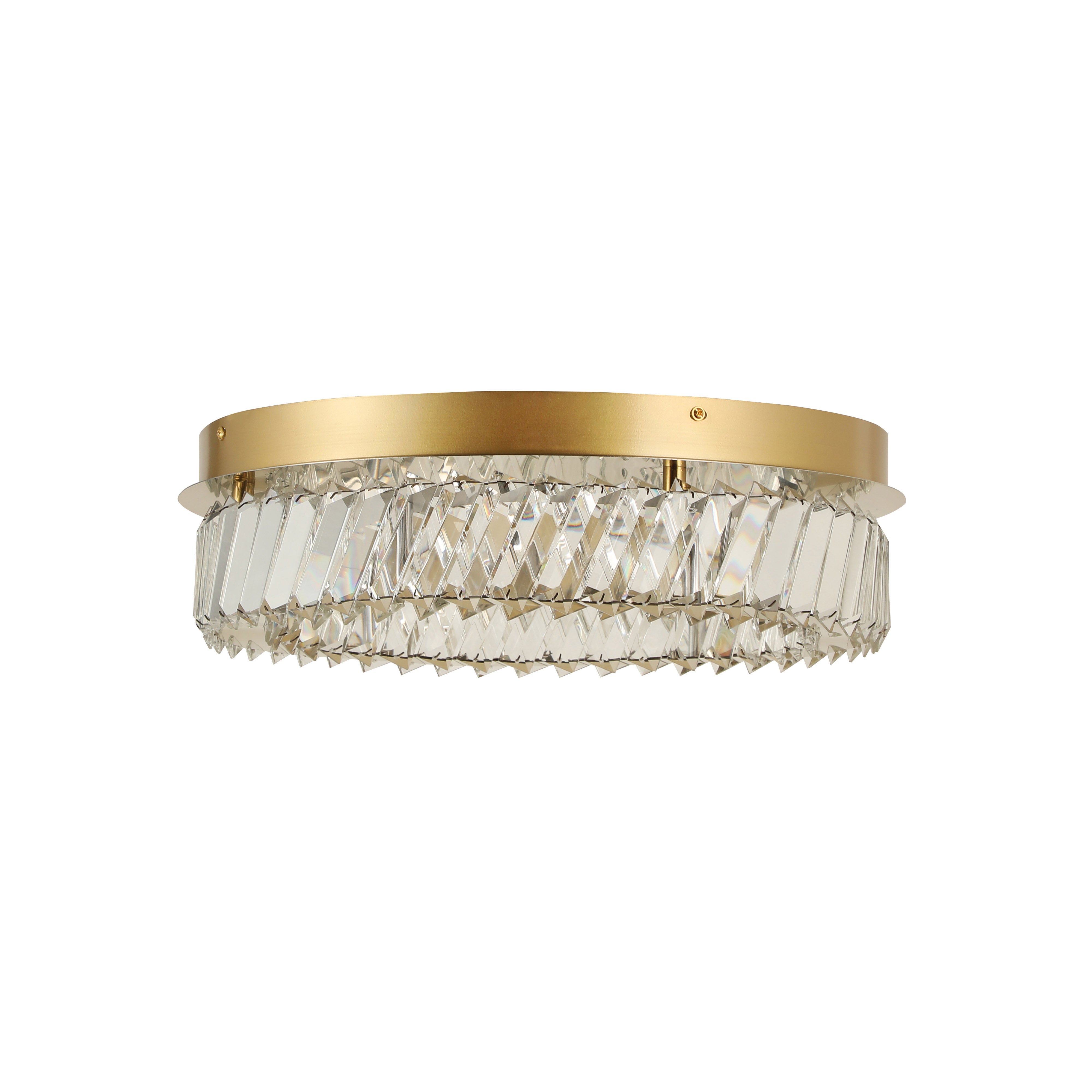 Golden Ratio 16 inch LED Crystal Flush Mount - Satin Gold