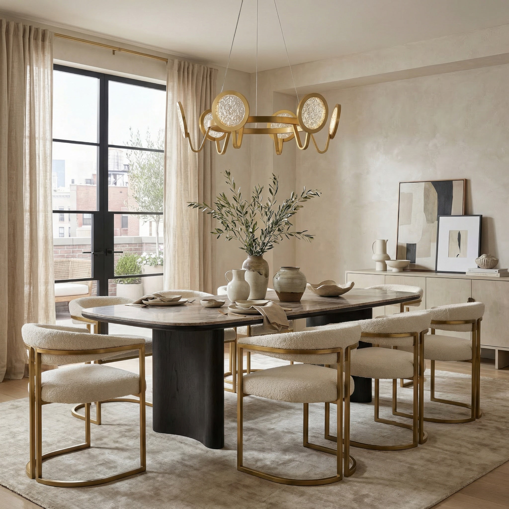 Sherlock 6 Light Pendant - Satin Brass