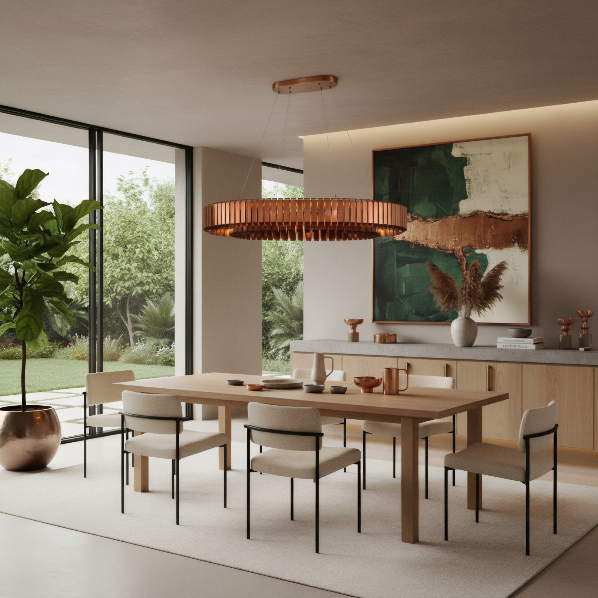 Mod Squad 16 Light Dimmble Linear Pendant - Bronze Penny/Black