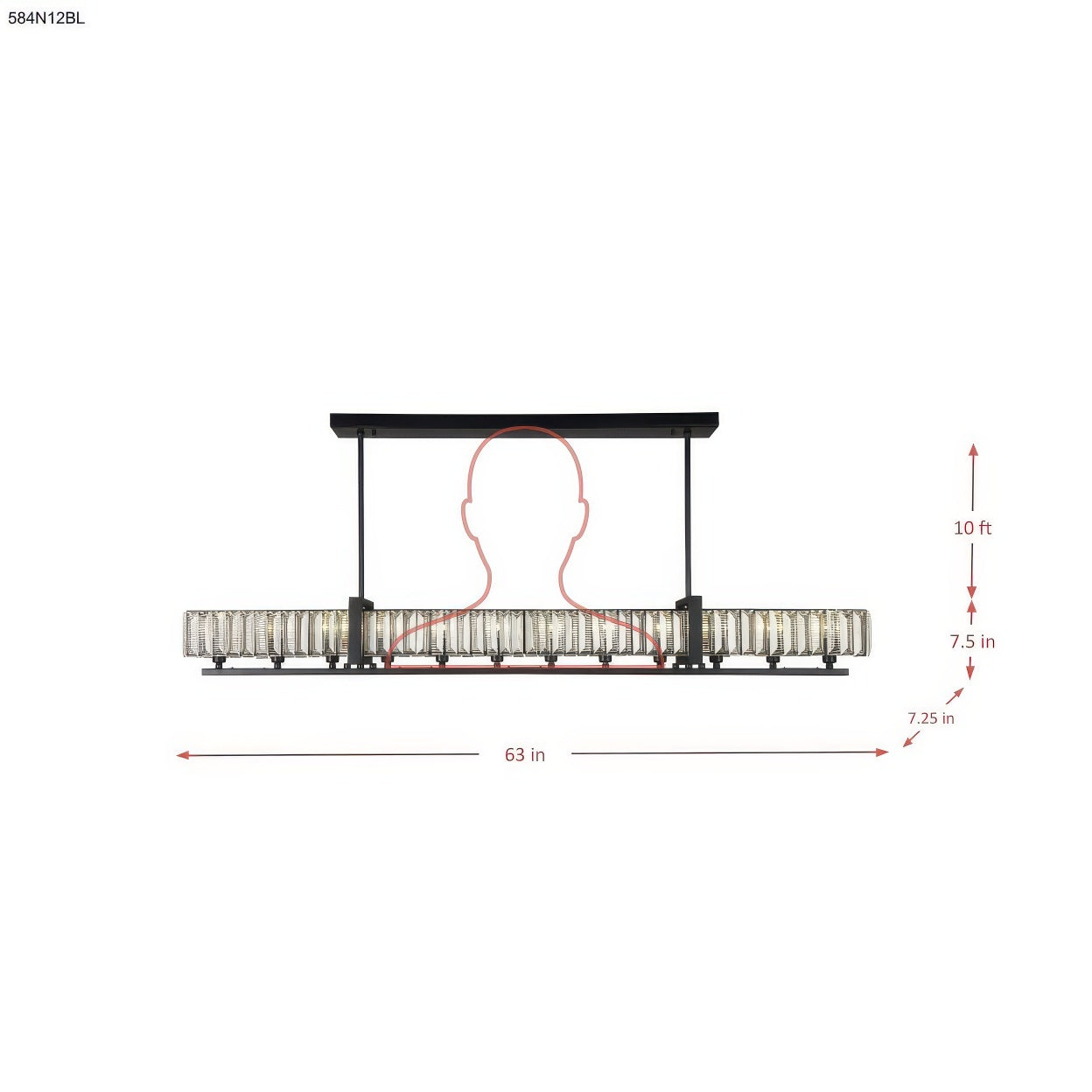 Framework 12 Light Dimmable Linear Pendant