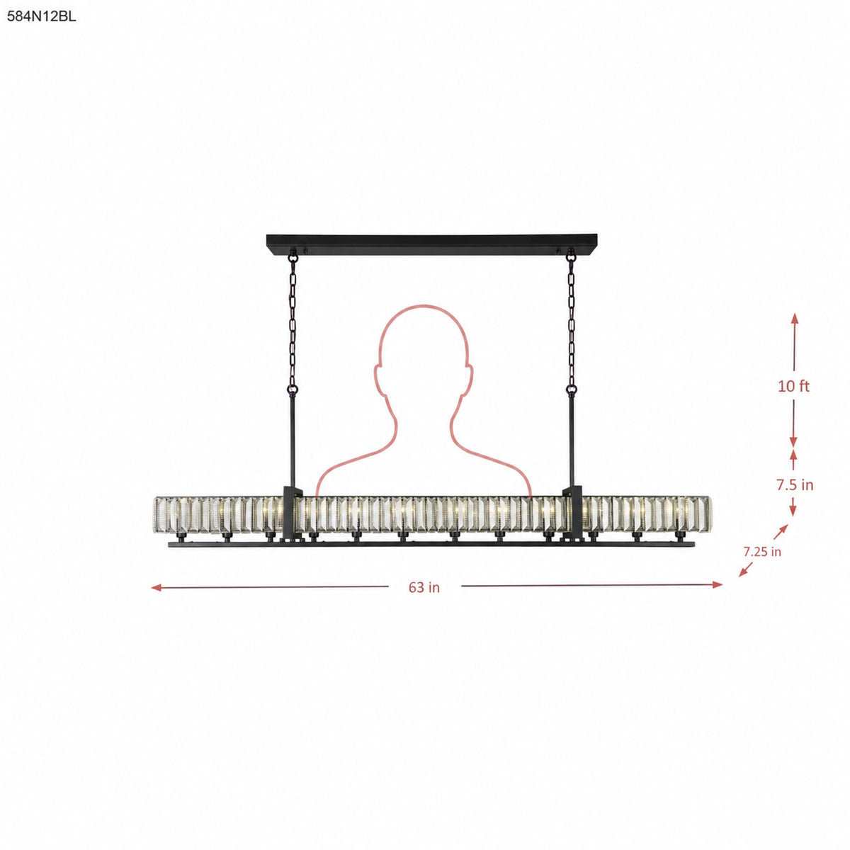 Framework 12 Light Dimmable Linear Pendant