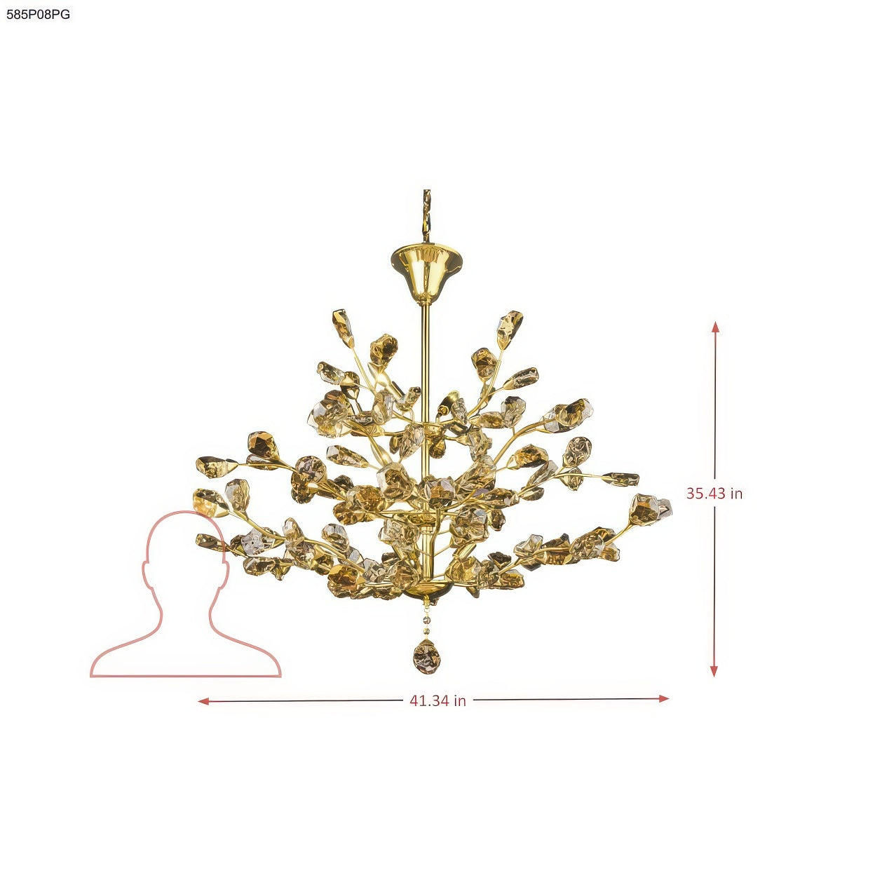 Golden Thicket 9 Light Dimmable Pendant - Polished Gold