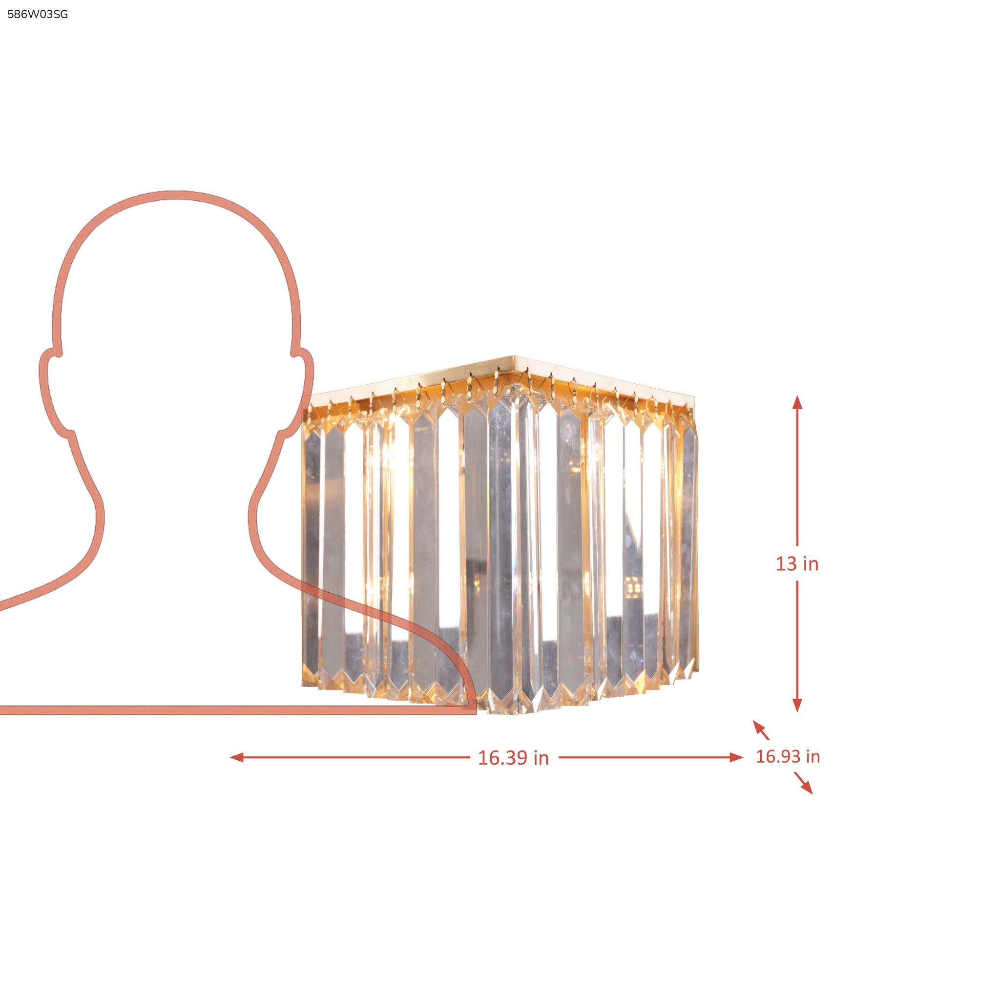 The Long View 3 Light Dimmable Wall Sconce - Satin Gold