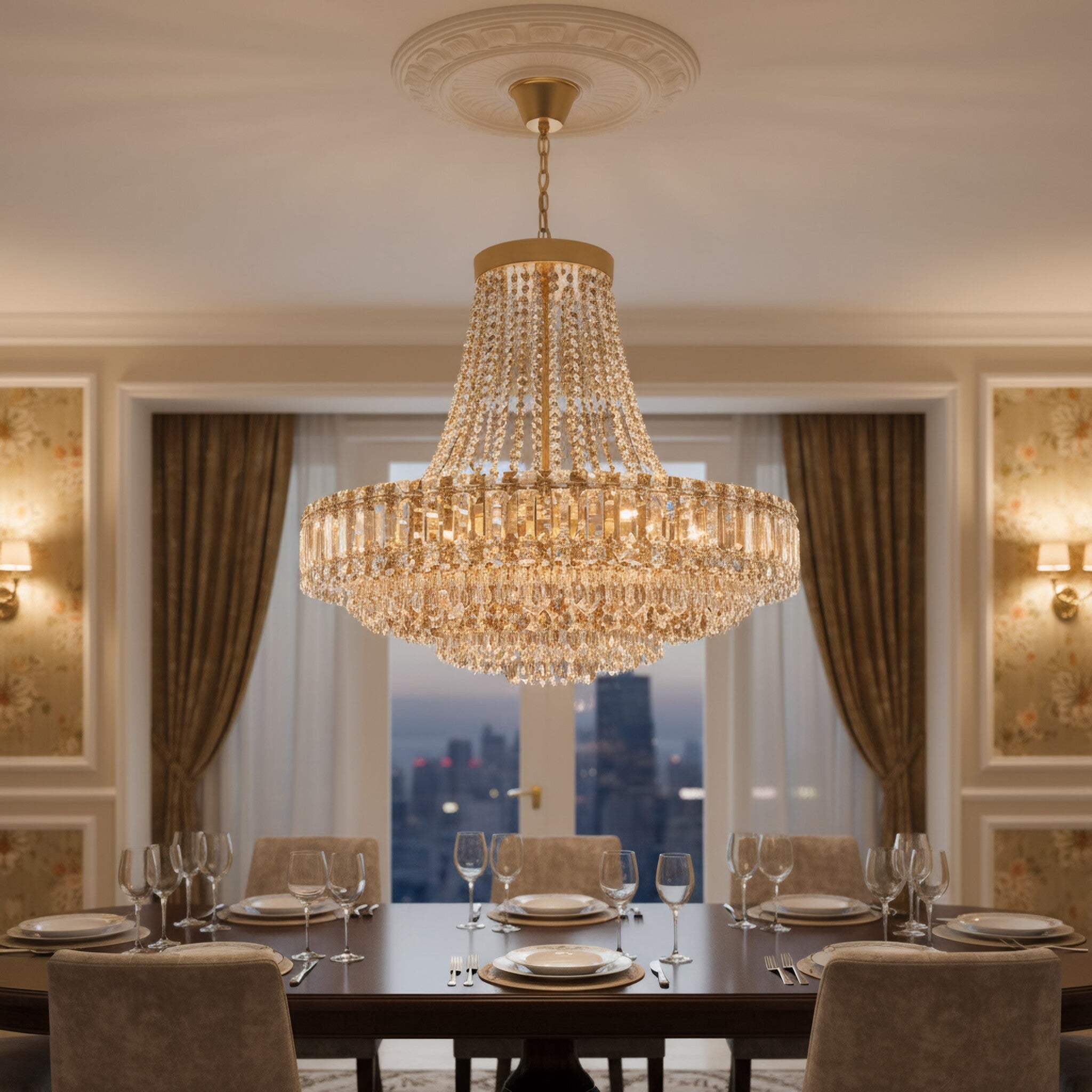 Ain't She Grand 24 Light Chandelier - Satin Gold