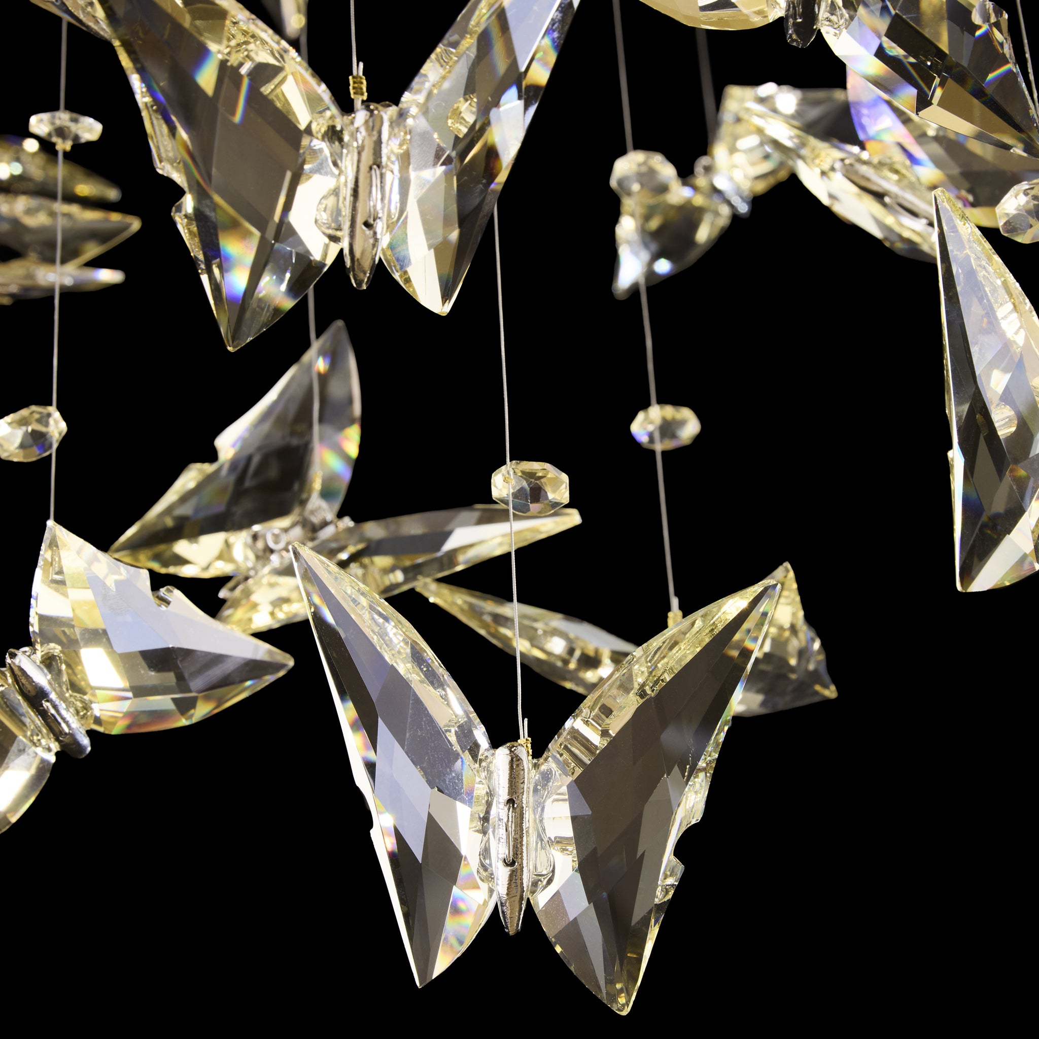 Night Garden 6 Light Leaded Crystal Butterfly Flush Mount