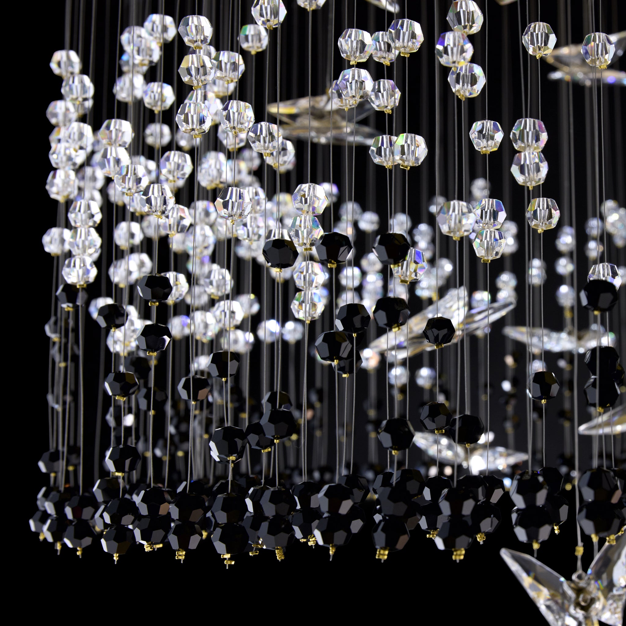 Night Garden 9 Light Leaded Crystal Butterfly Flush Mount
