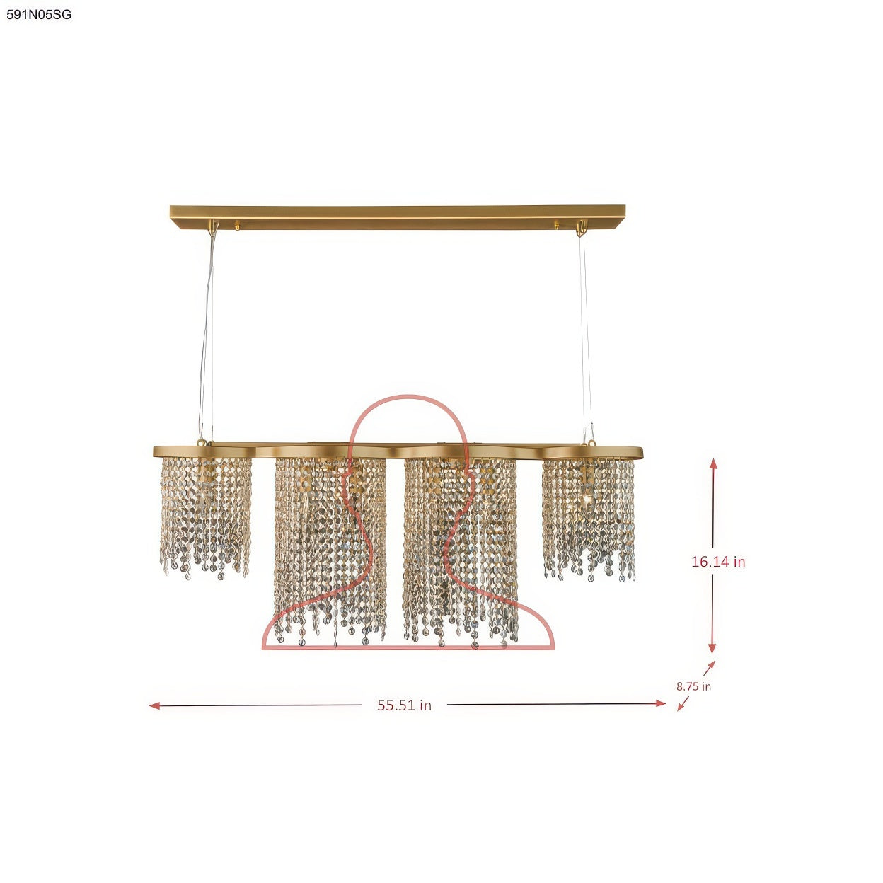Deco Drippy 39-inch Dimmable Linear Dining Pendant
