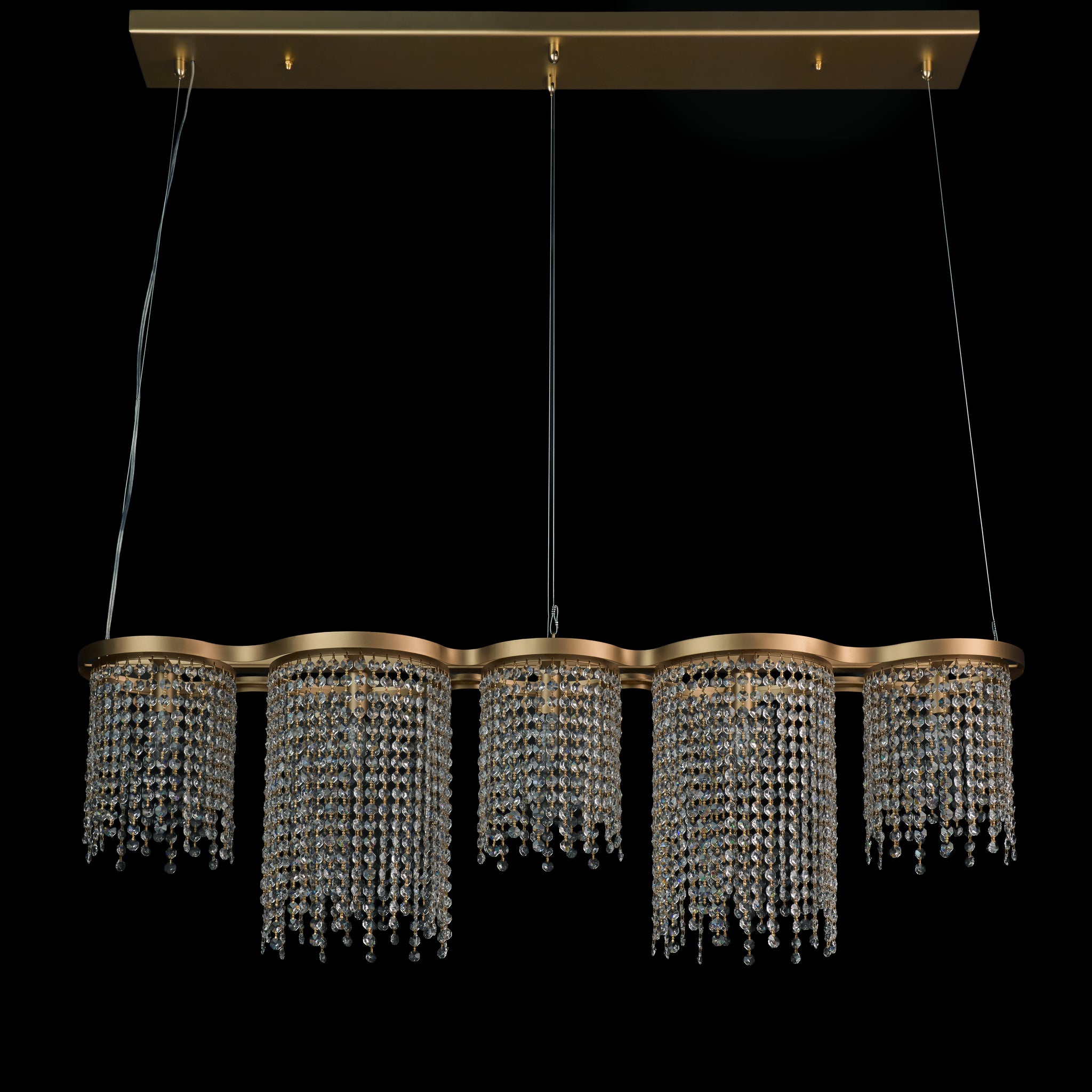 Deco Drippy 60-inch Dimmable Linear Dining Pendant - Satin Gold