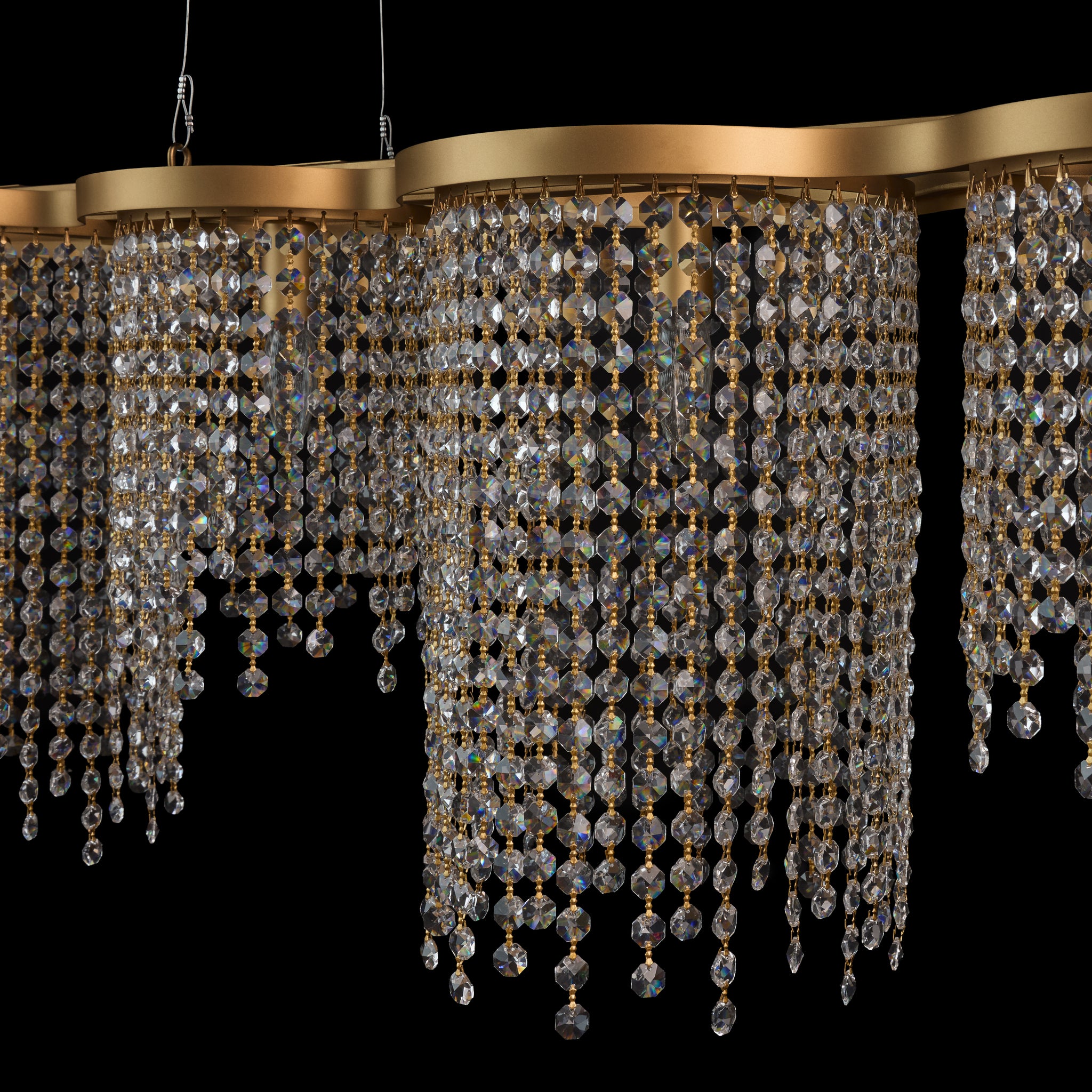 Deco Drippy 60-inch Dimmable Linear Dining Pendant - Satin Gold