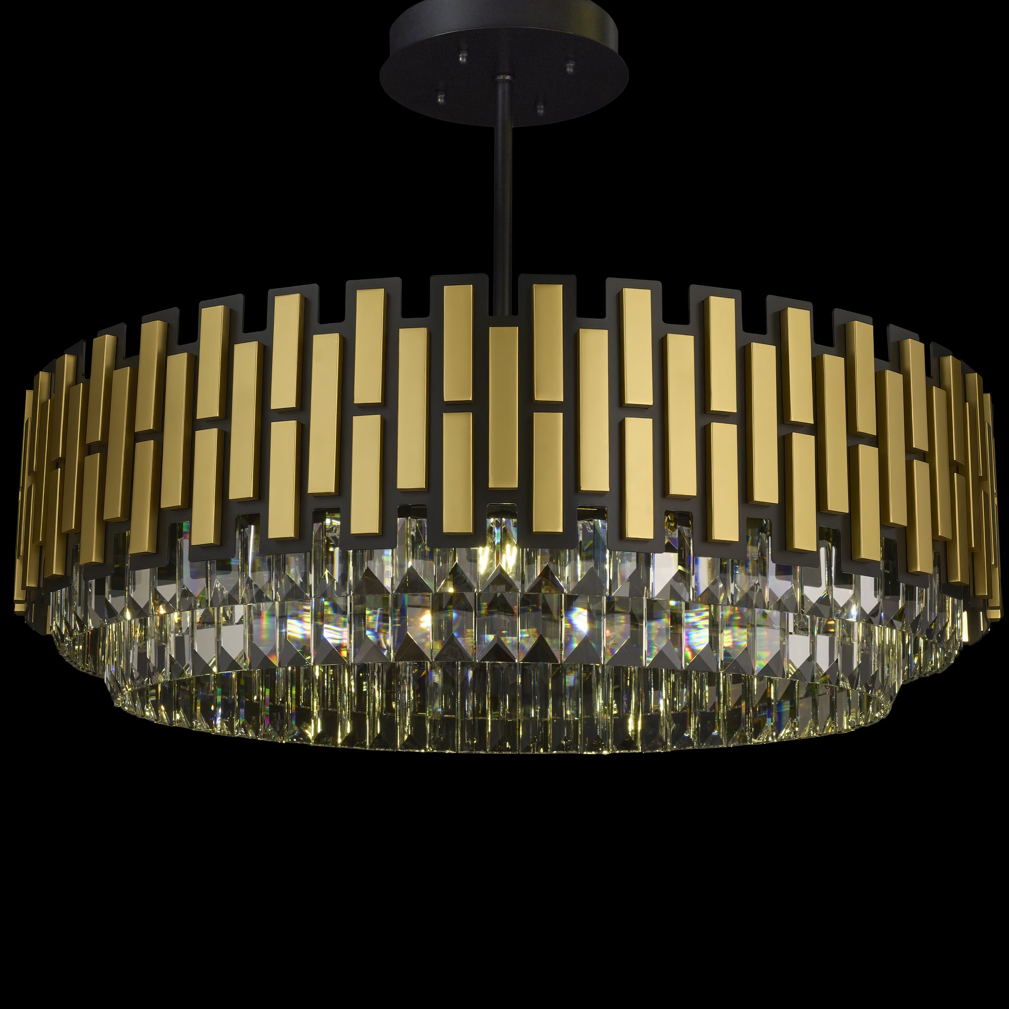 Black Tie 9 Light Dimmable Crystal Pendant Chandelier