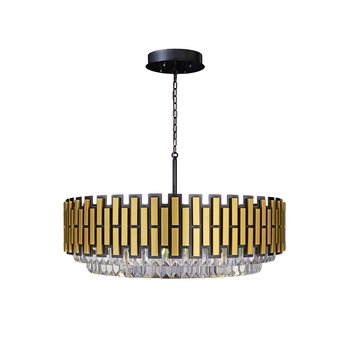 Black Tie 9 Light Dimmable Crystal Pendant Chandelier