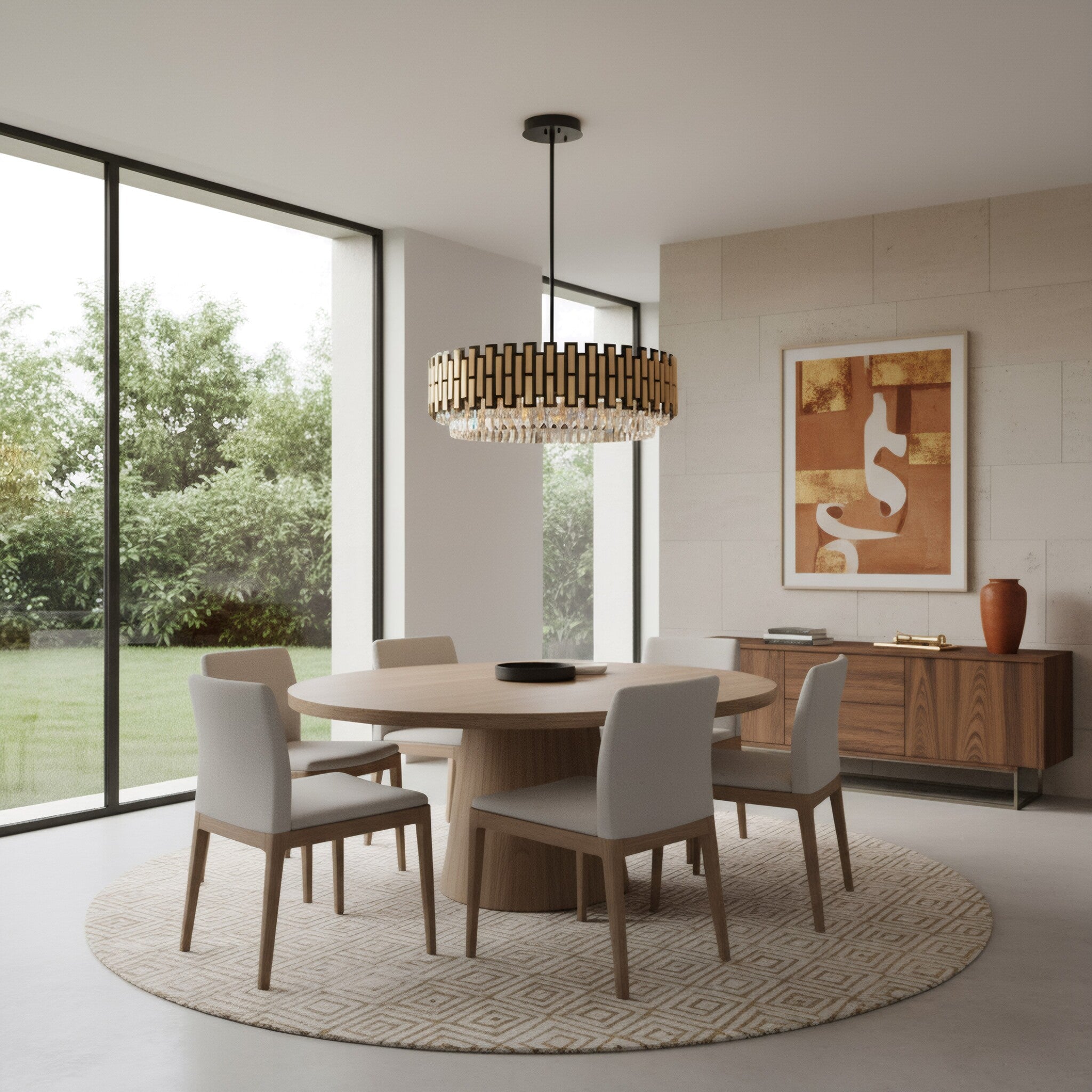 Black Tie 9 Light Dimmable CrystalPendant Chandelier